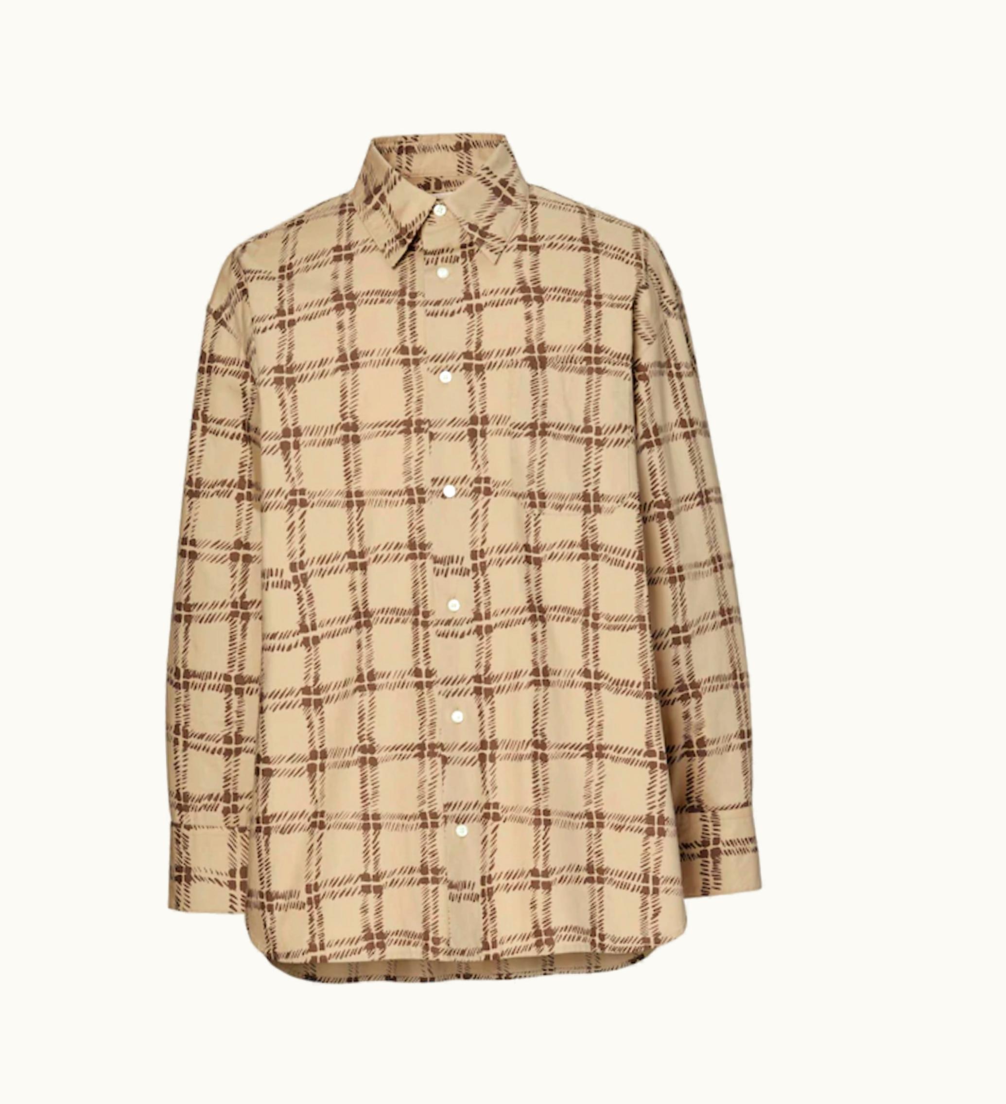 Uniqlo Uniqlo X Marni Oversized Print L S Shirt Beige