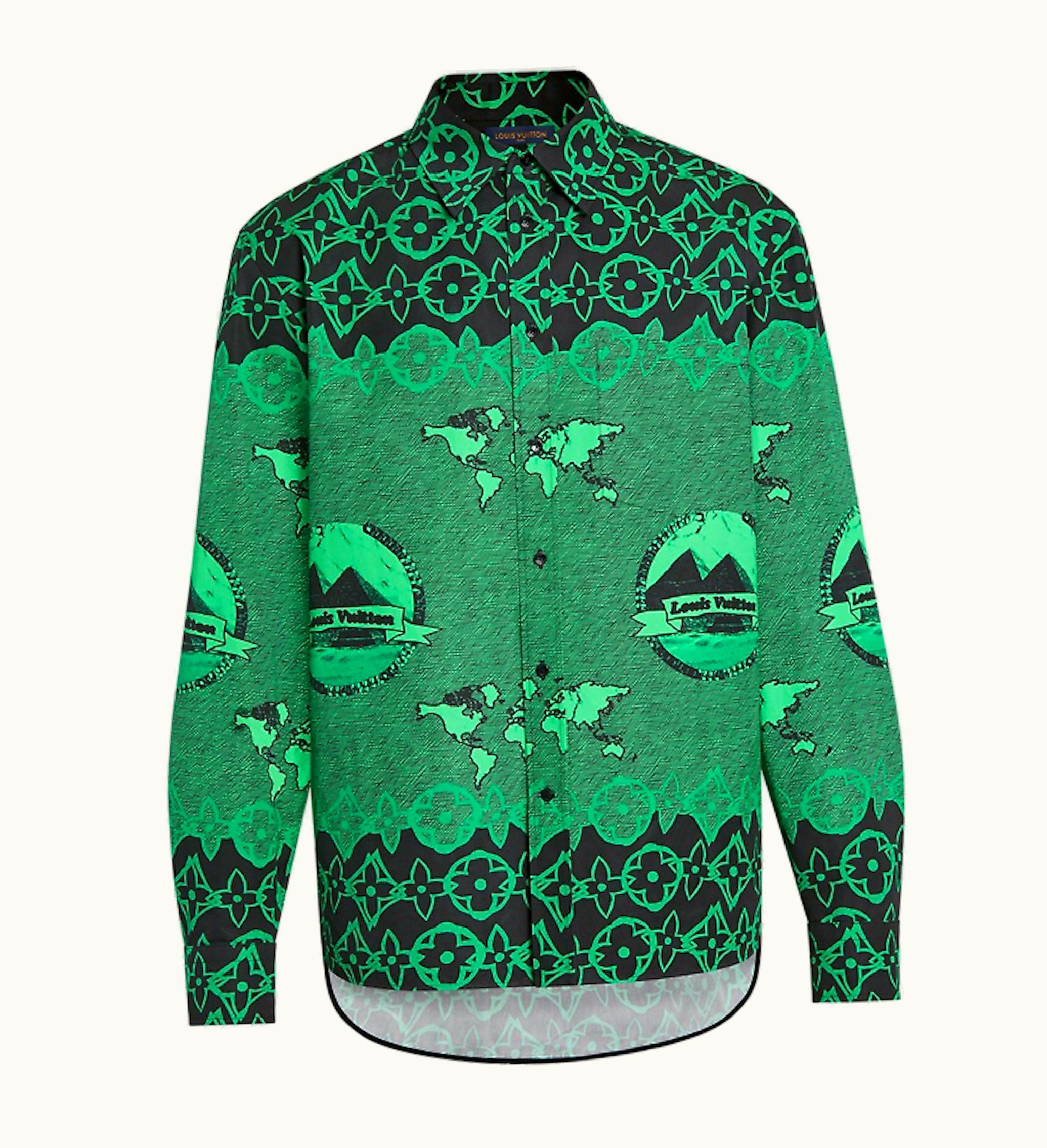 Louis Vuitton Louis Vuitton LV Wax Oversized Business Shirt Green