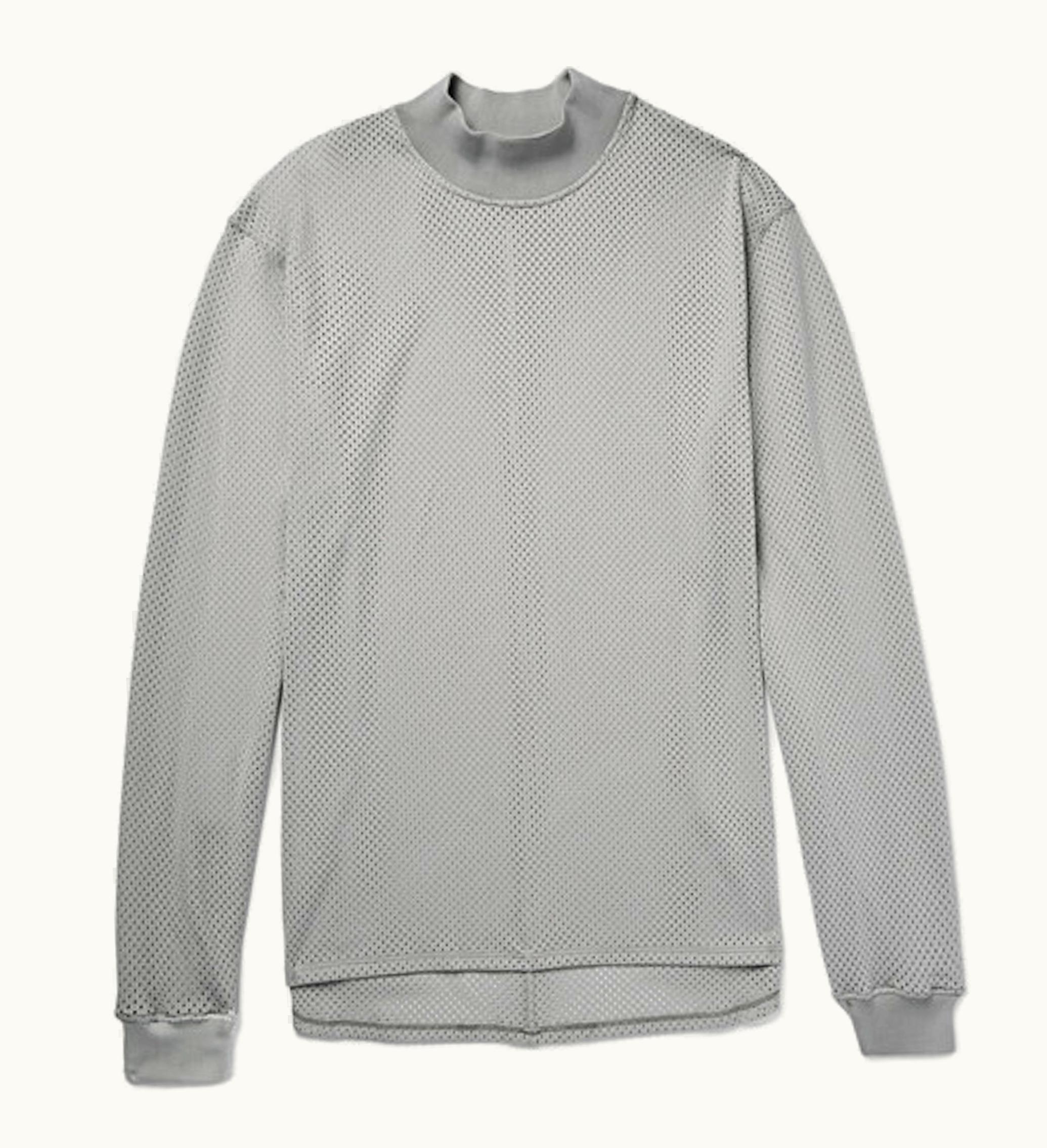 Fear of God Fear Of God Oversized Mock Neck Mesh Longsleeve T Shirt Grey