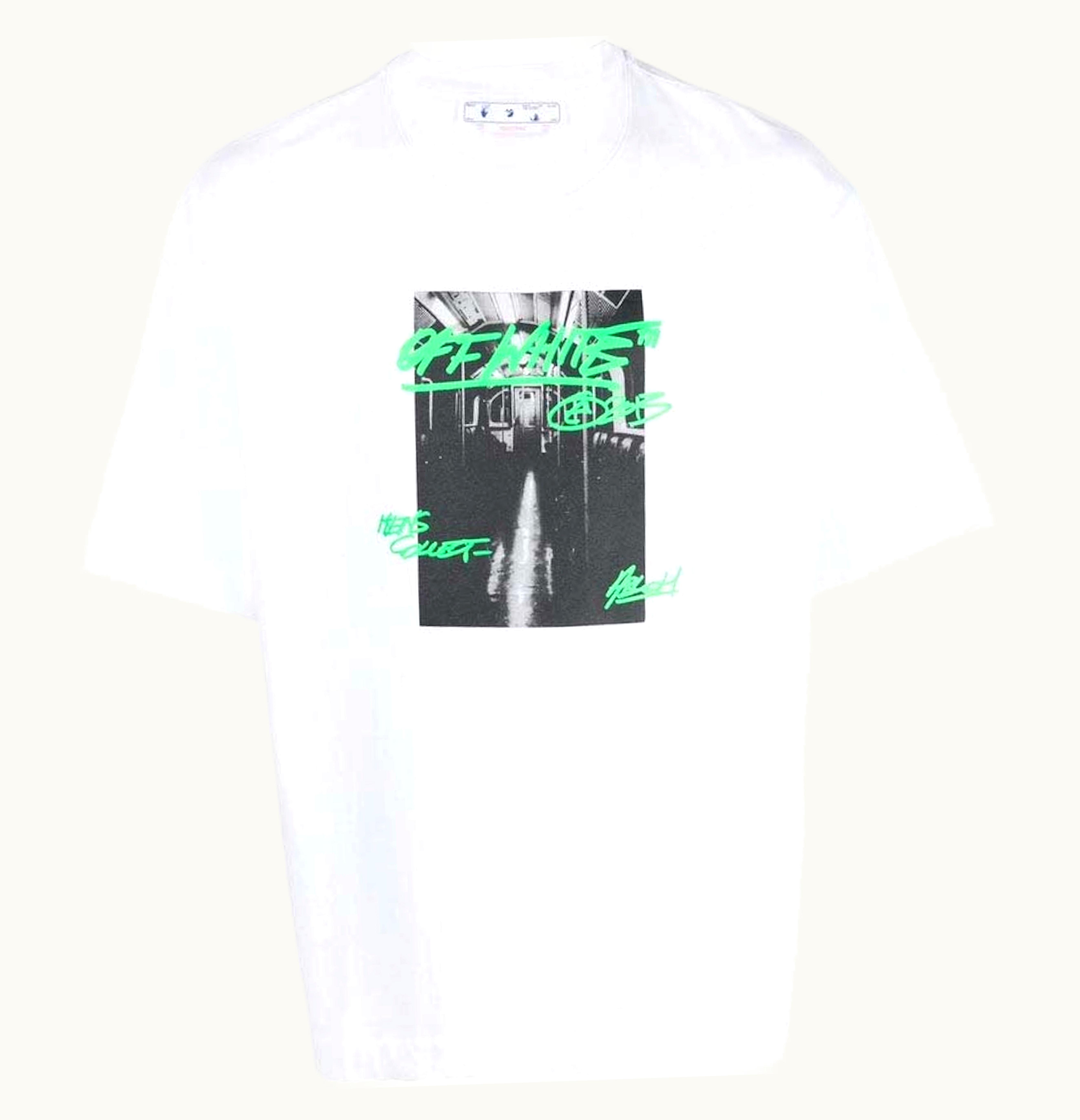 OFF-WHITE OFF-WHITE Metro Type Over Skate S S Tee White Green
