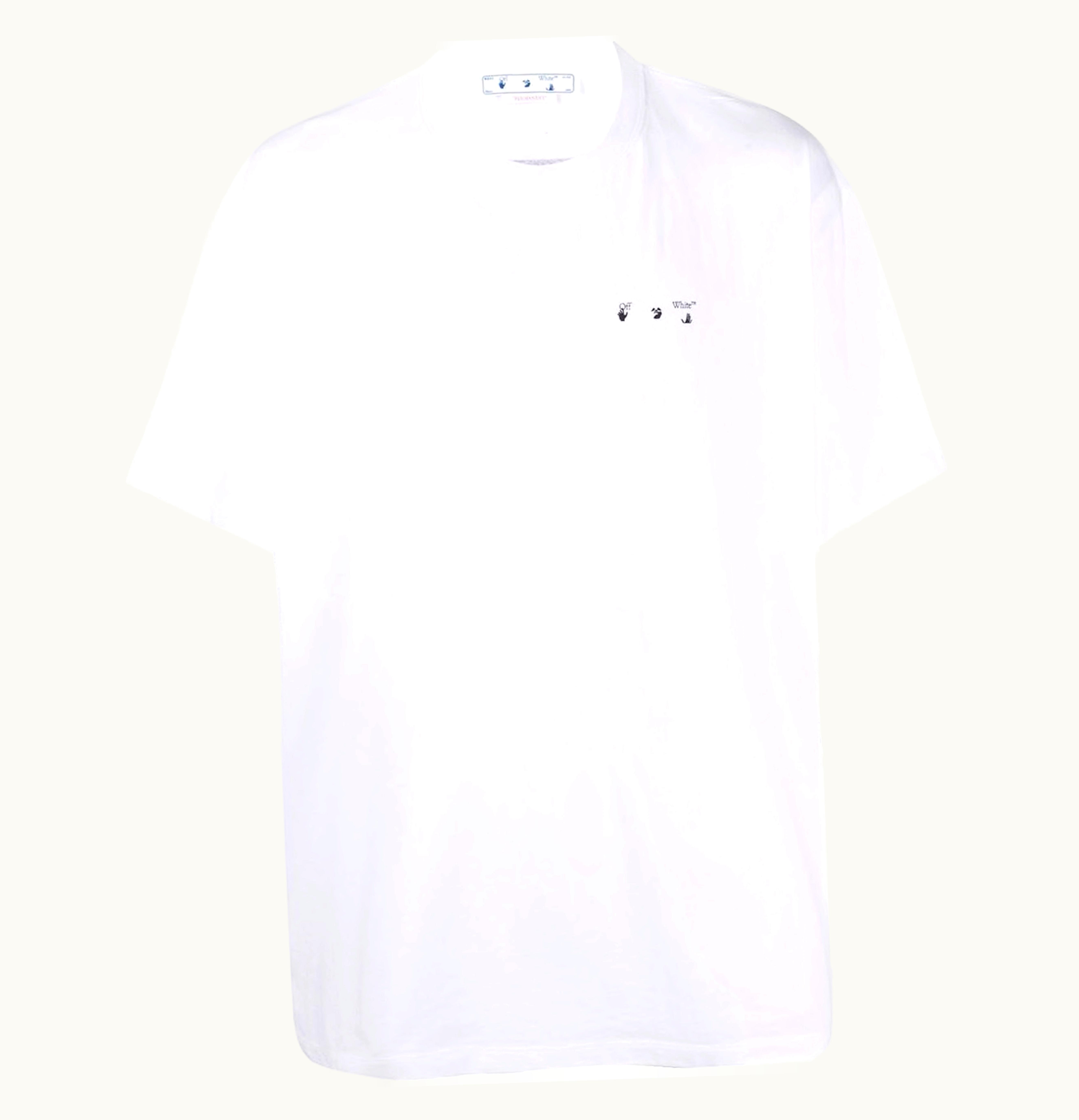 OFF-WHITE OFF-WHITE Drowning Man Logo Caravaggio St Jerome Writing Painting Oversized T Shirt White Multi