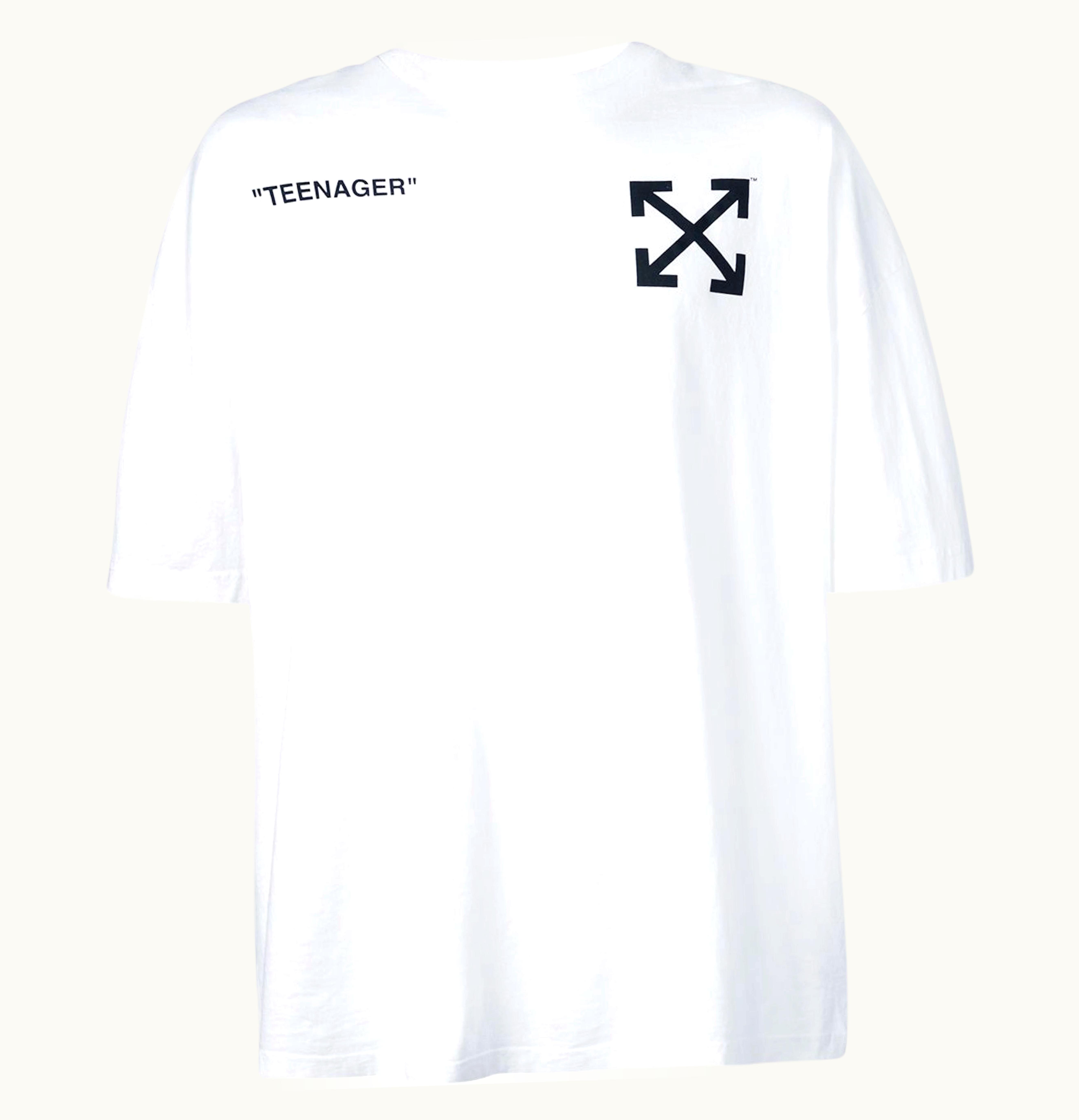 OFF-WHITE OFF-WHITE Oversized Flamed Bart T Shirt White Multicolor