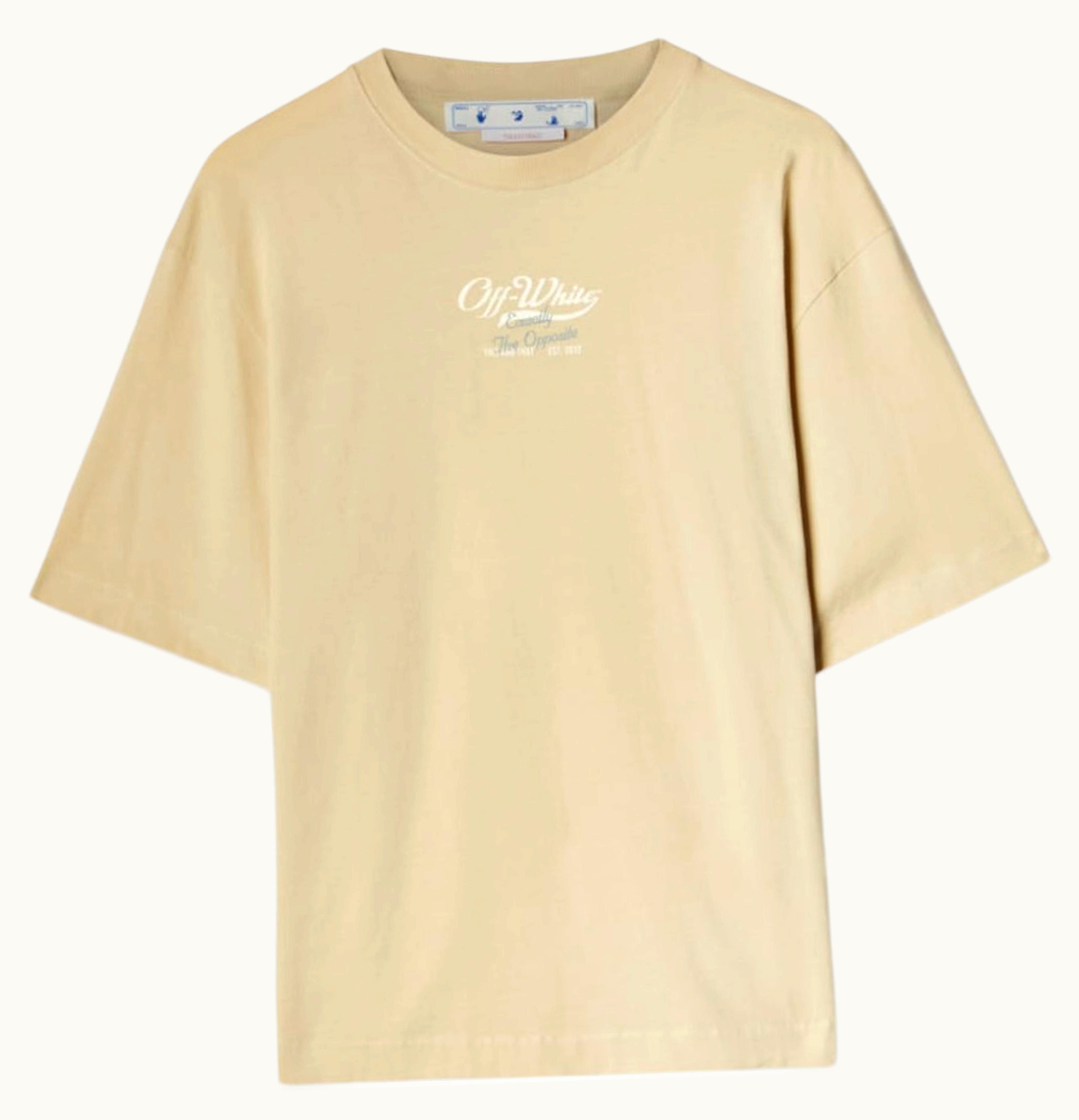 OFF-WHITE OFF-WHITE Script Logo Opp Over Skate S S Tee Beige