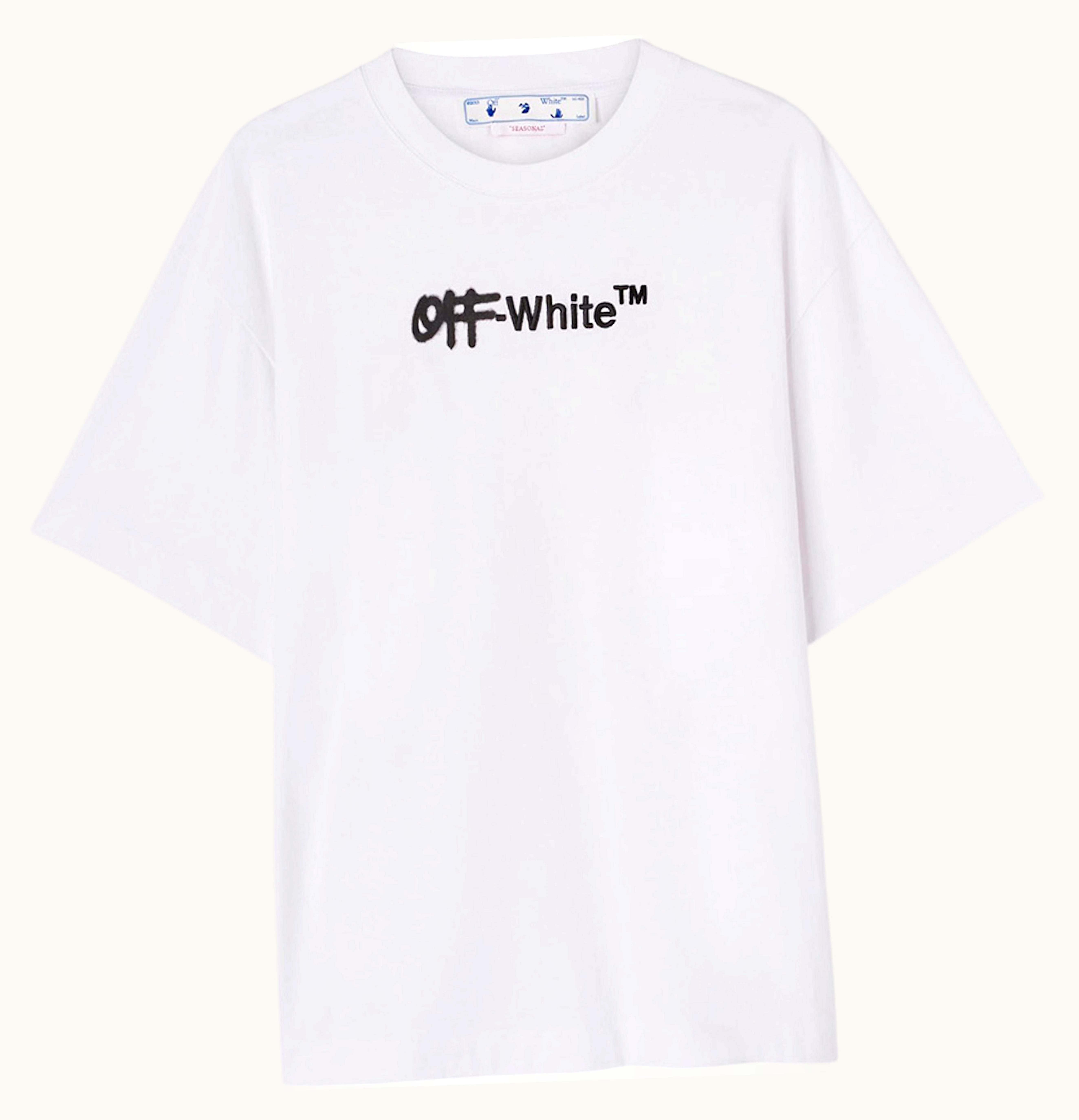 OFF-WHITE OFF-WHITE Spray Helv Over Skate S S Tee White Black