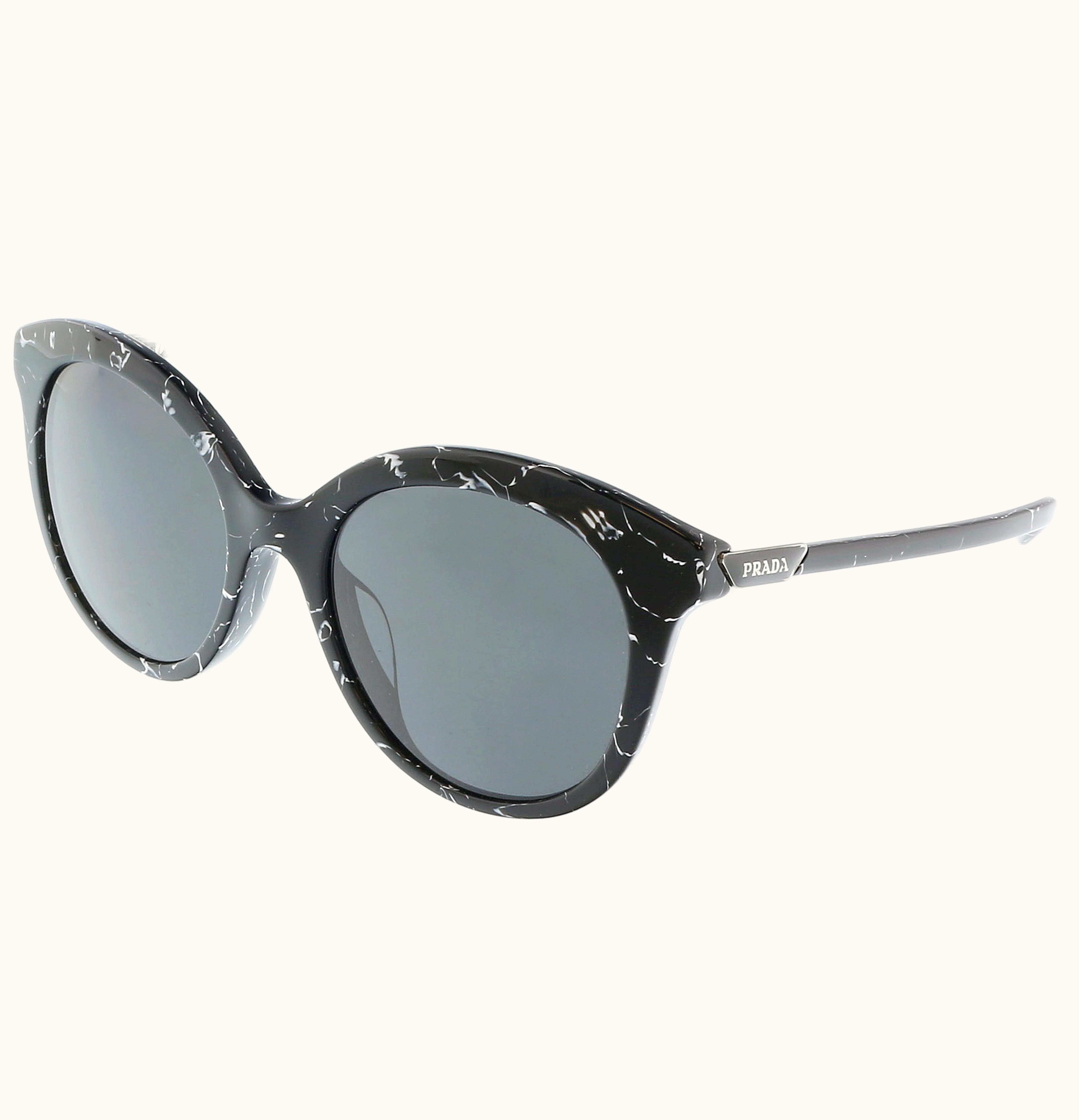 Prada Oval Sunglasses Black Marble 0pr 02ysf