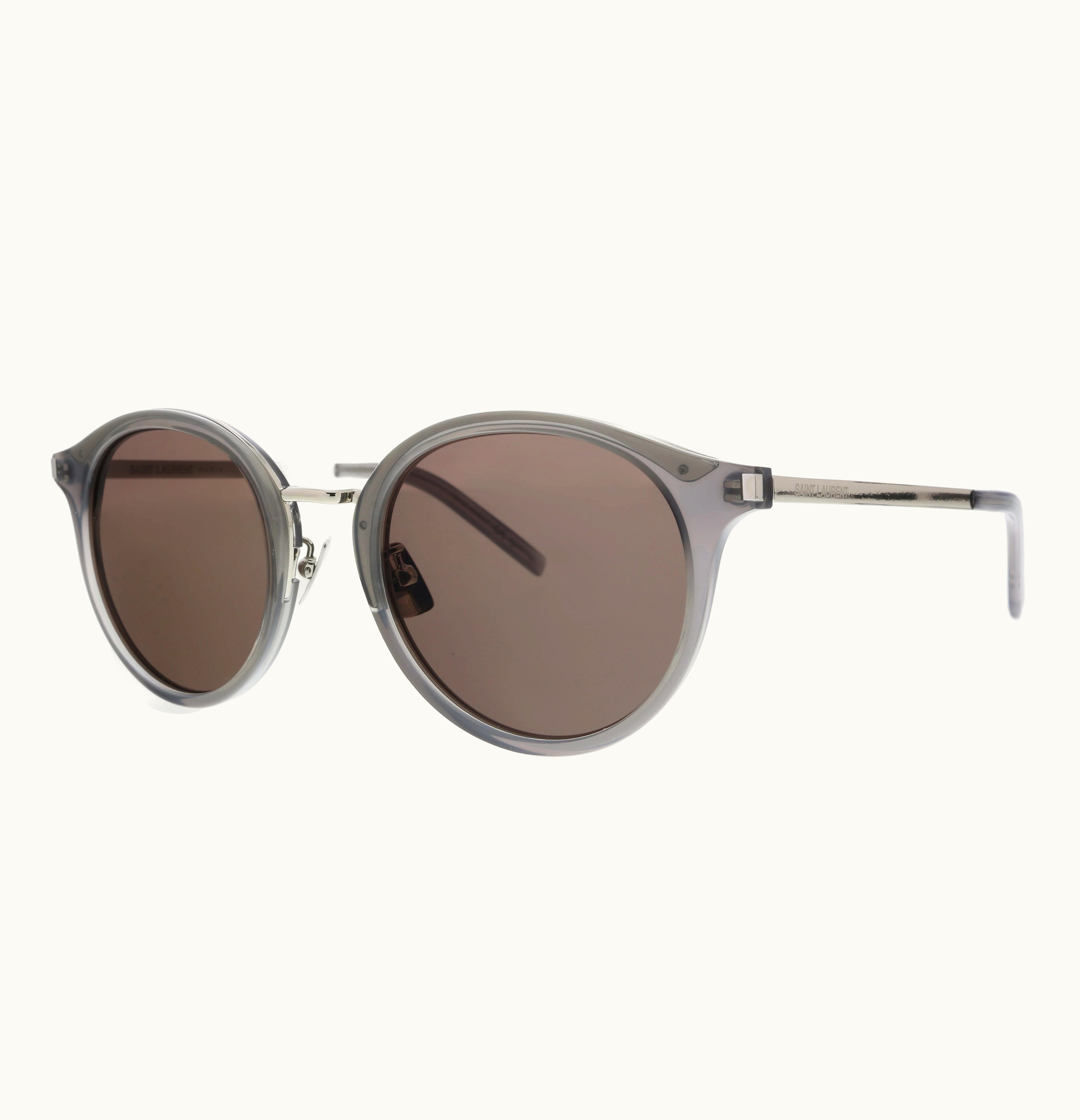 Saint Laurent Oval Sunglasses Silver Sl 57 005