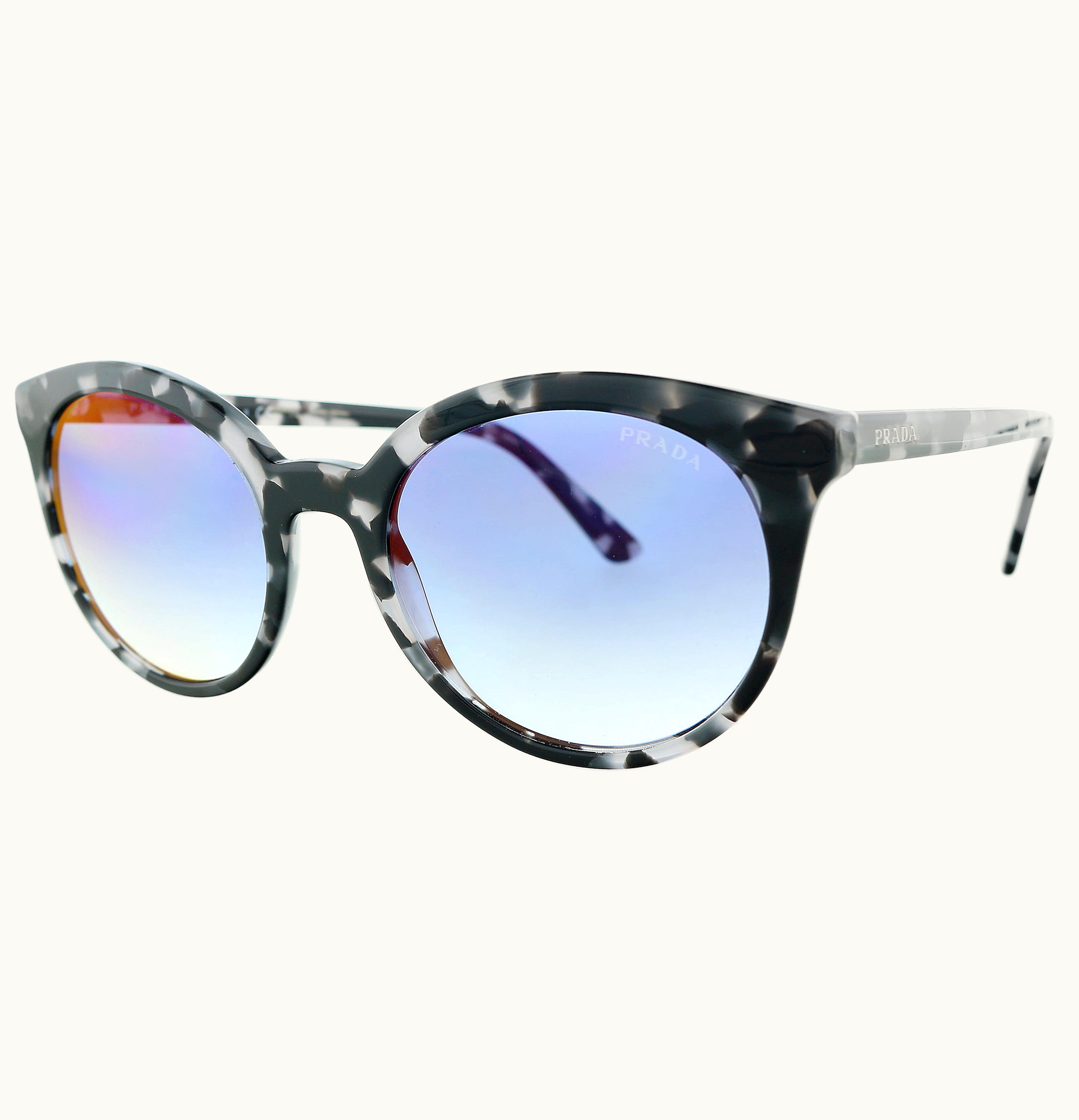 Prada Oval Sunglasses Grey Havana 0pr 02xs 510725 Heritage