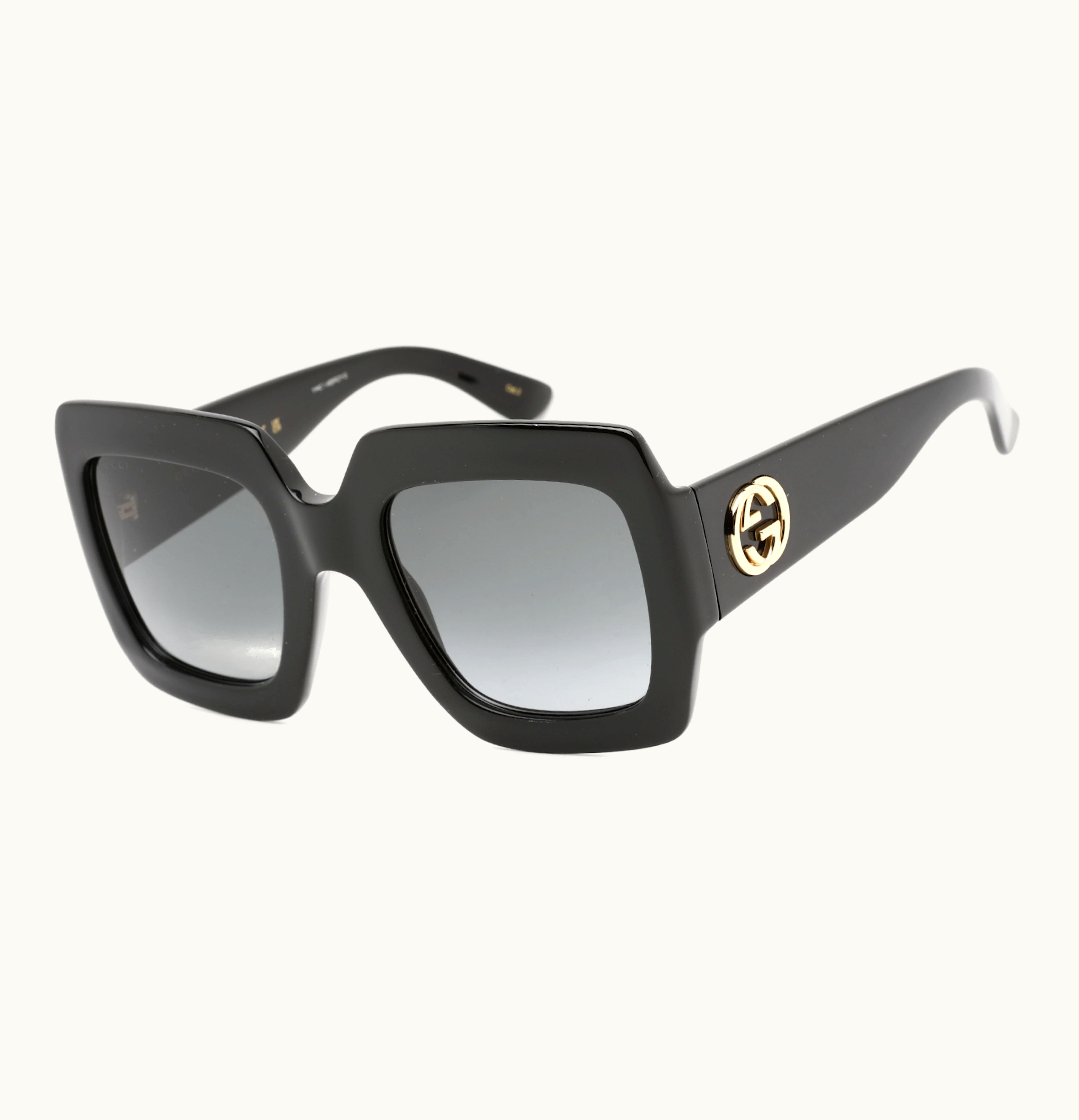 Gucci Oversized Square Sunglasses Black Grey GG0053sn 001