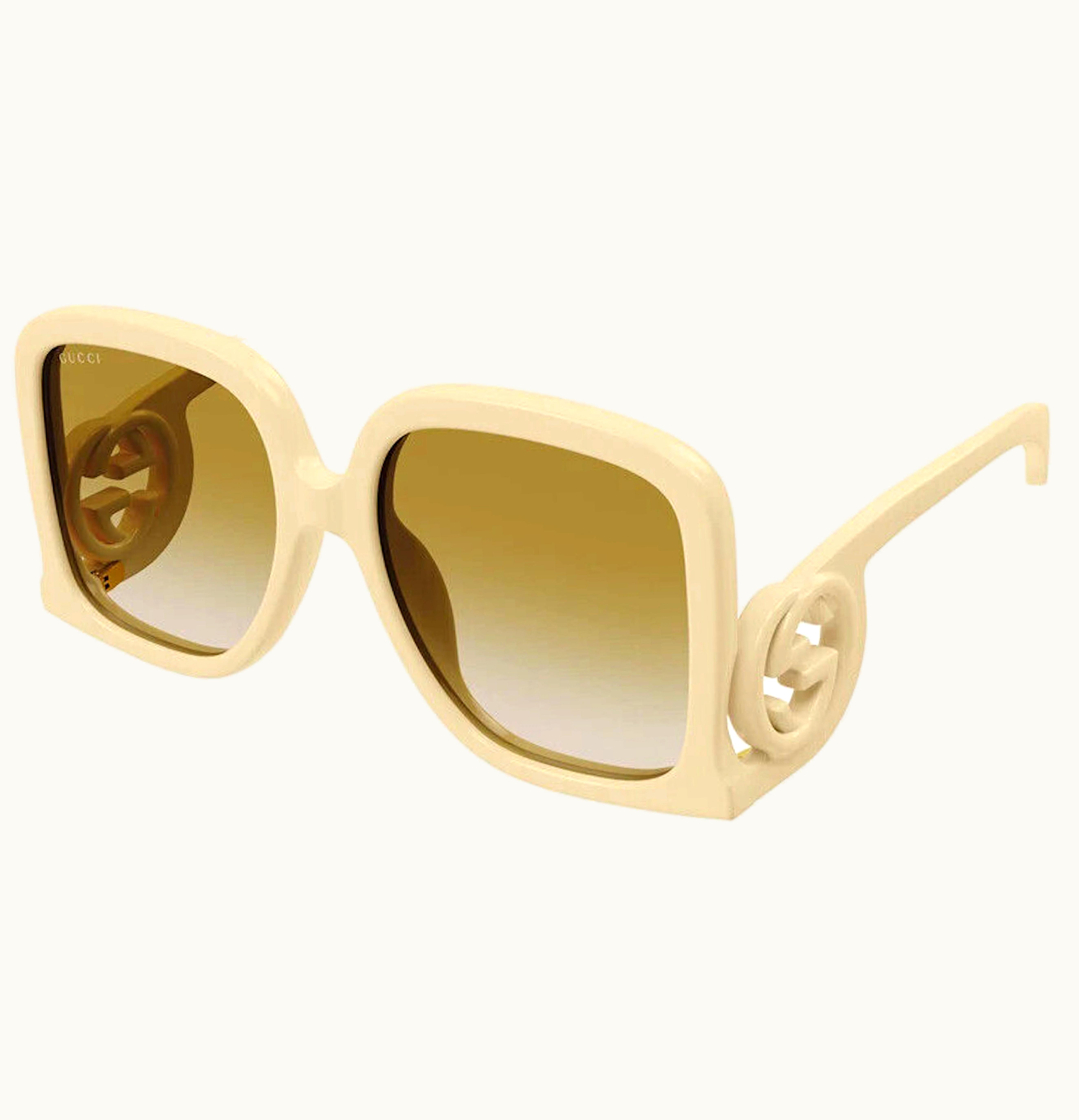 Gucci Oversized Square Sunglasses Ivory GG1326s 002 58