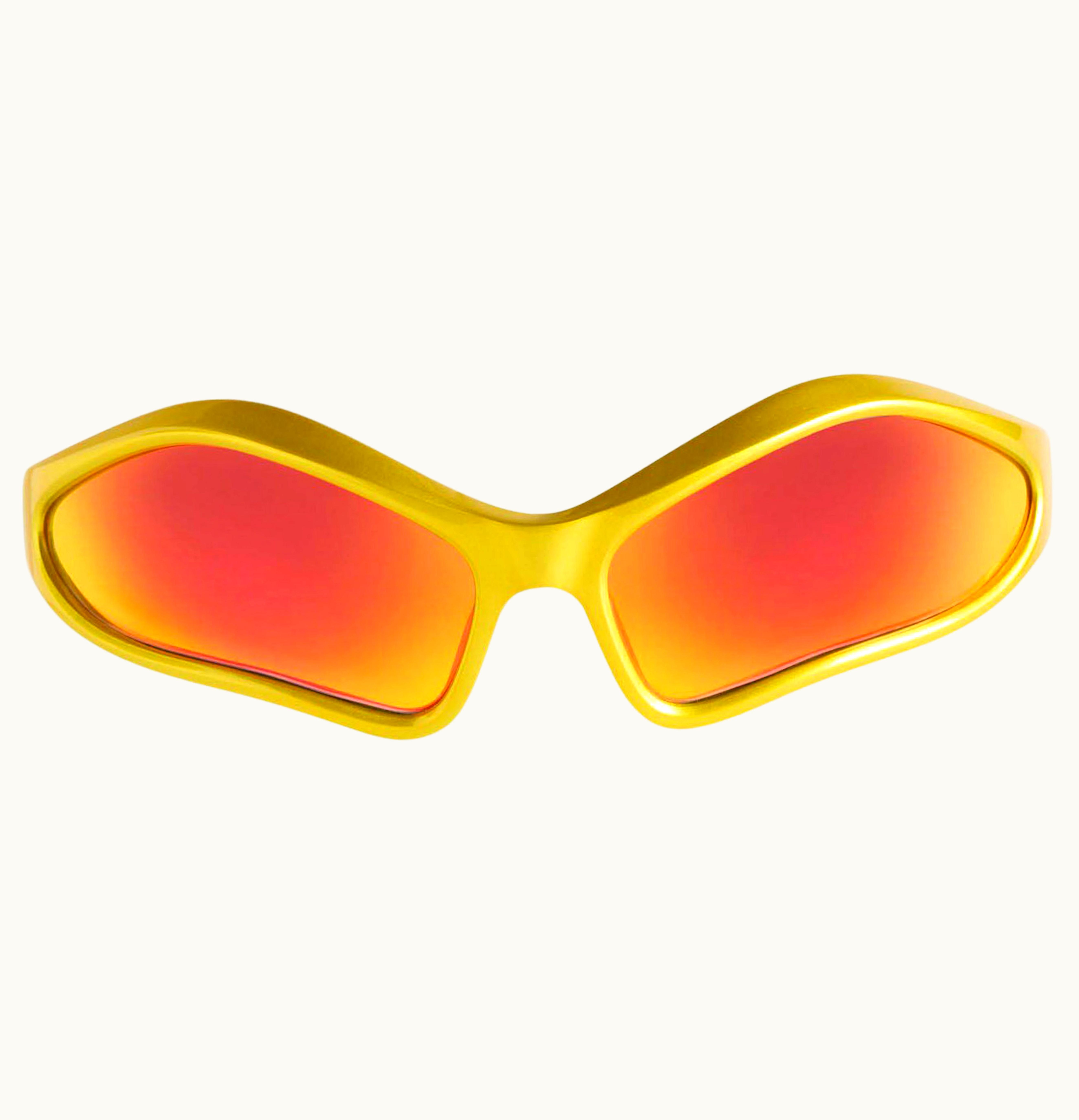 Balenciaga Balenciaga Fennec Oval Sunglasses Yellow Red 768054t00077037