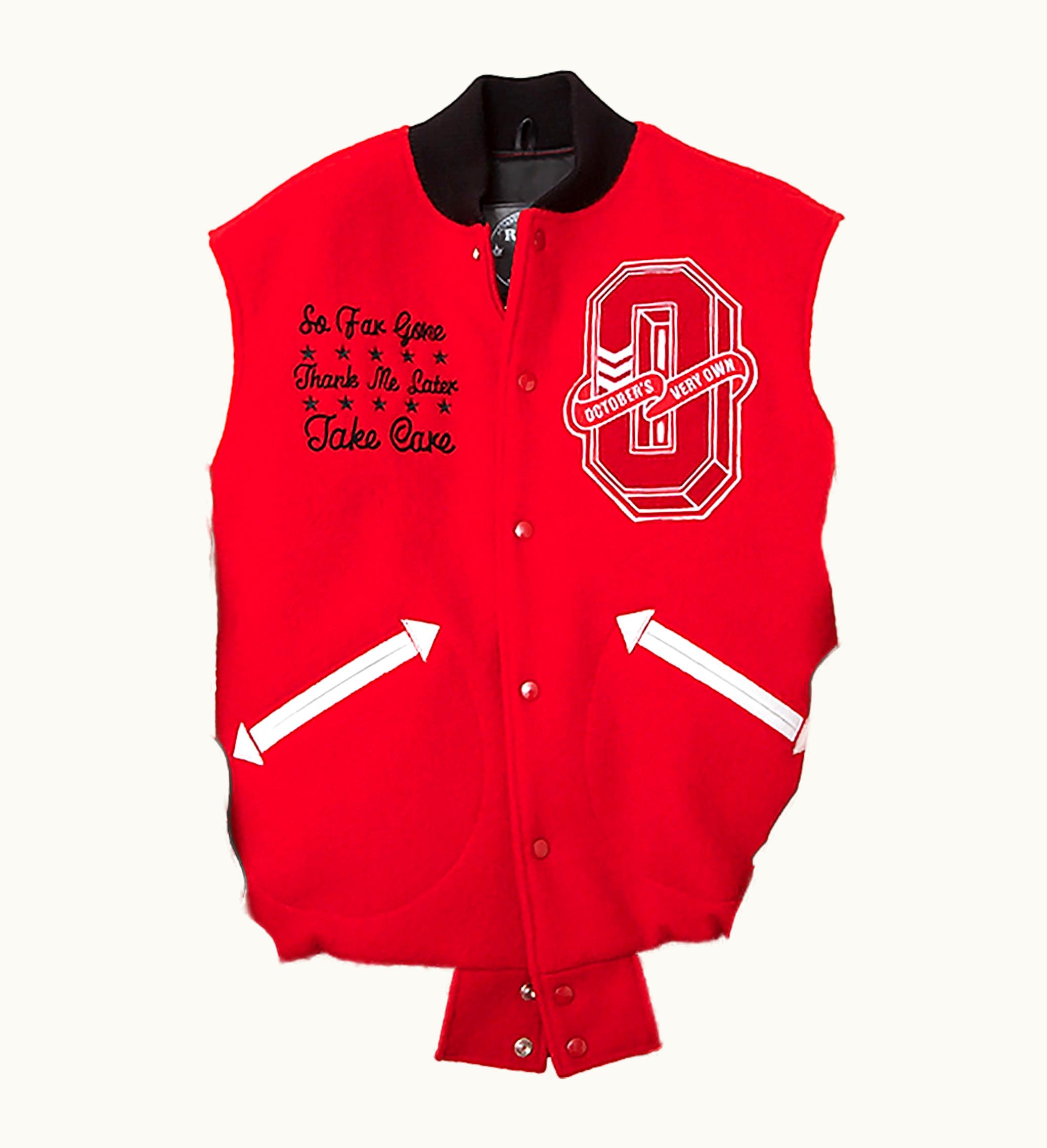 OVO OVO X Roots Away From Home Tour Varsity Jacket Red