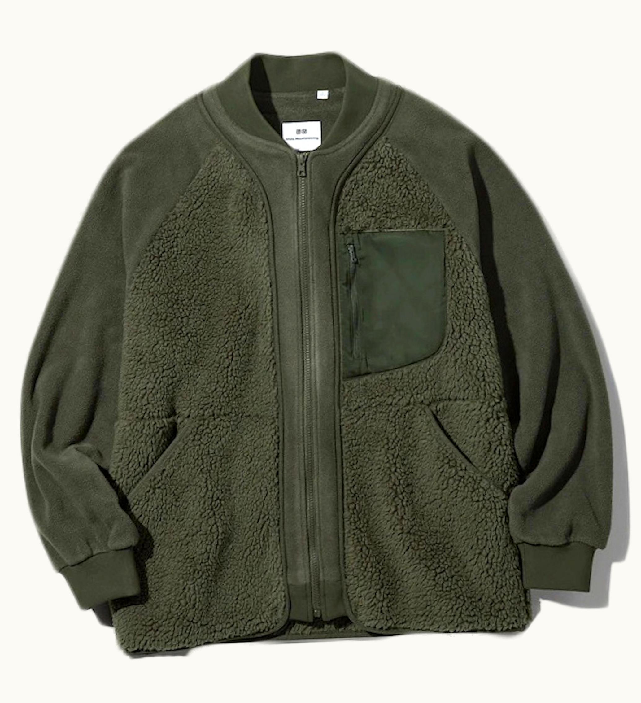 Uniqlo X White Mountaineering Fleece Oversized Longsleeve Jacket Asia Sizing Olive