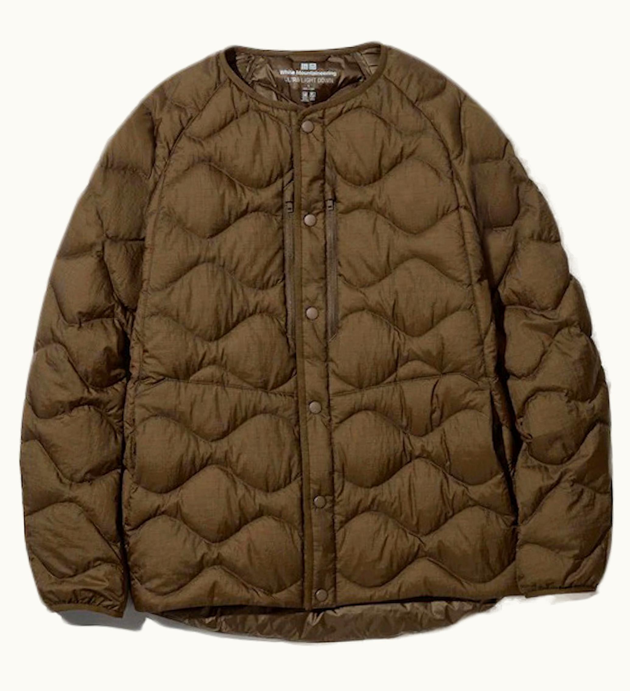 Uniqlo X White Mountaineering Ultra Light Down Oversized Jacket Brown