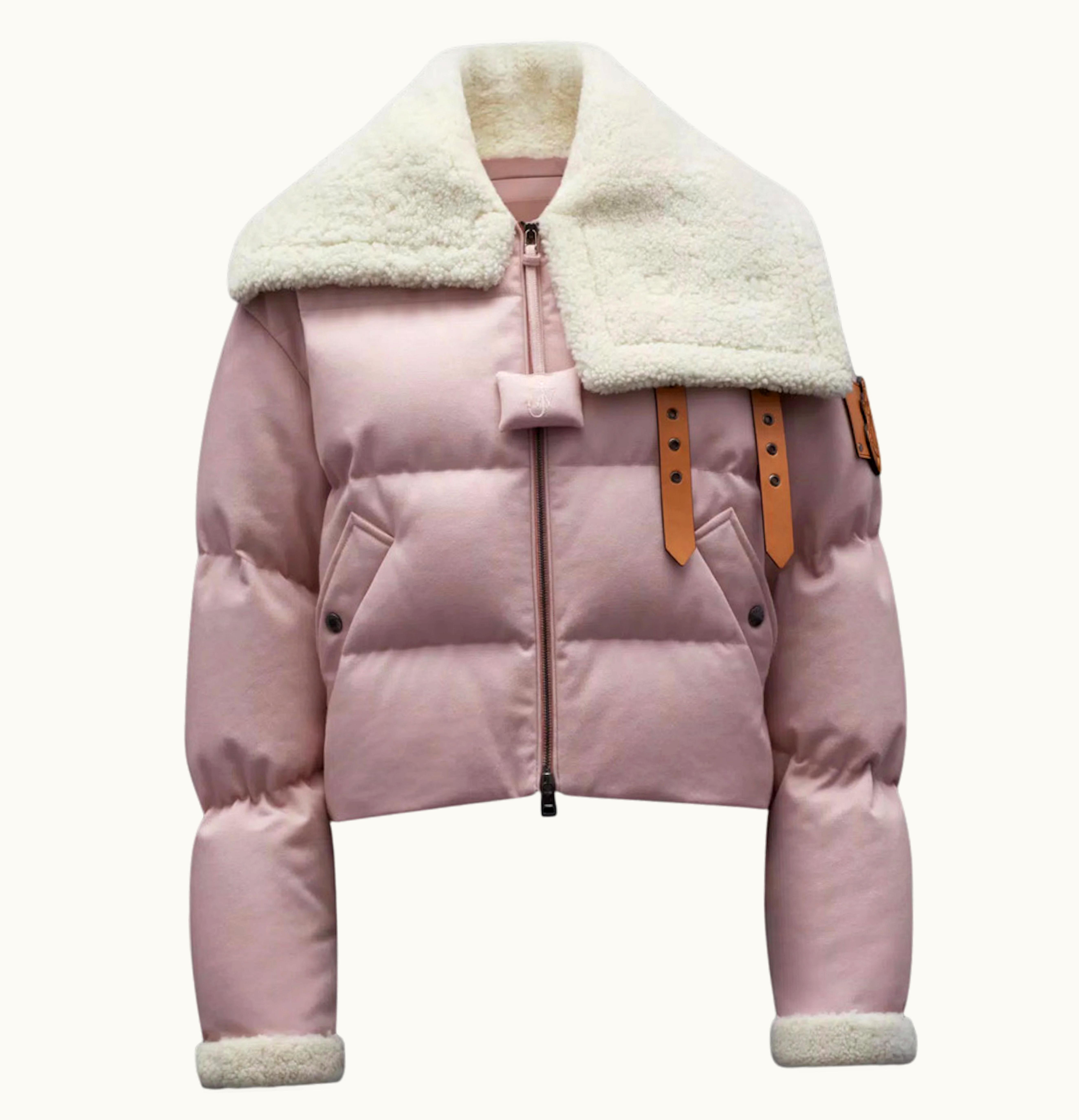 Moncler X JW Anderson Penygarder Oversized Denim Down Jacket Antique Pink