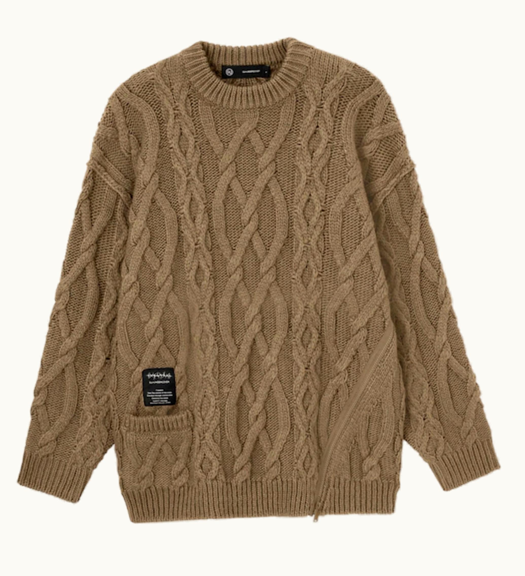Uniqlo Gu X Undercover Cable Oversized Sweater Brown