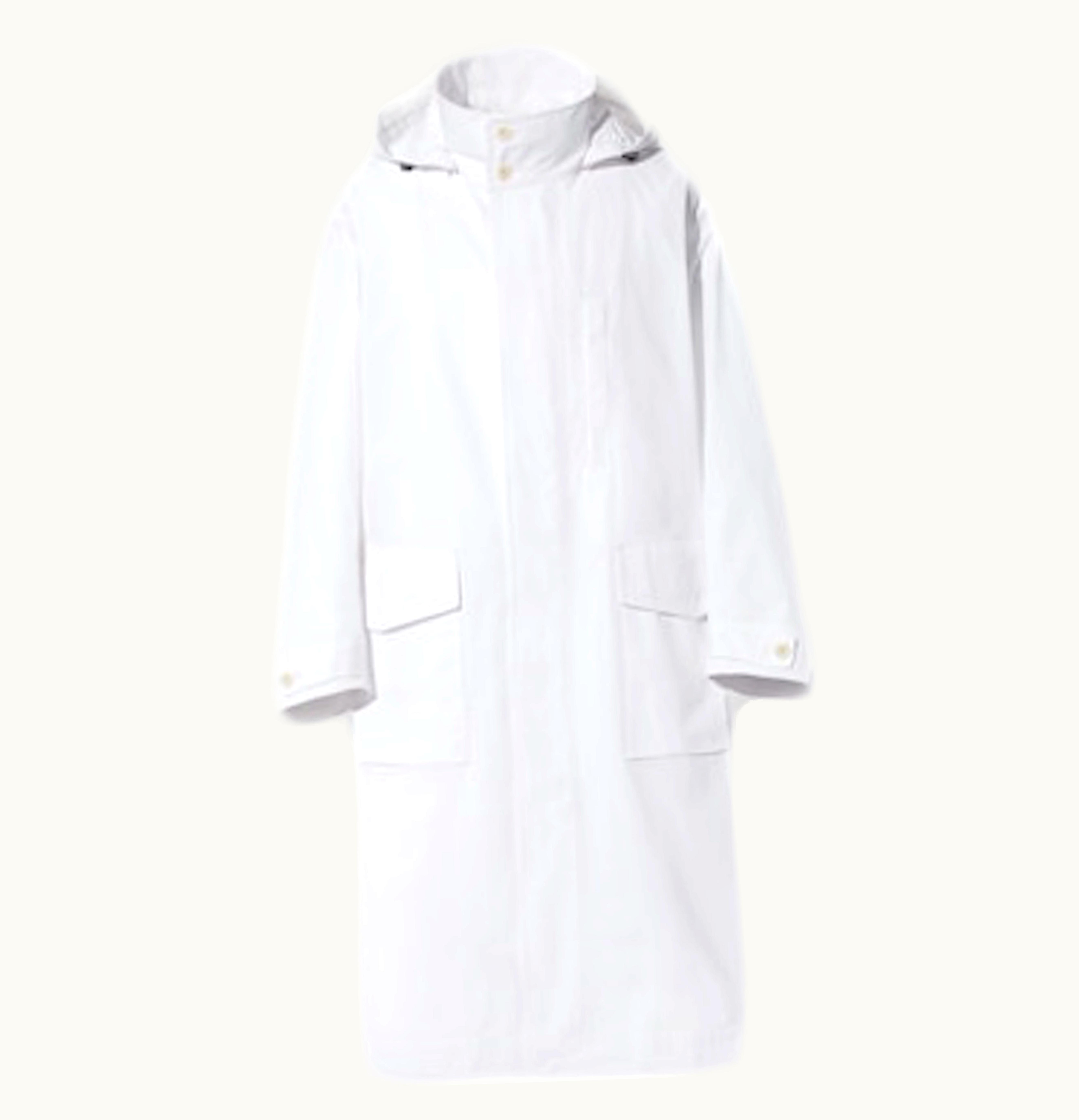 Uniqlo X Jil Sander Oversized Hooded Long Coat White