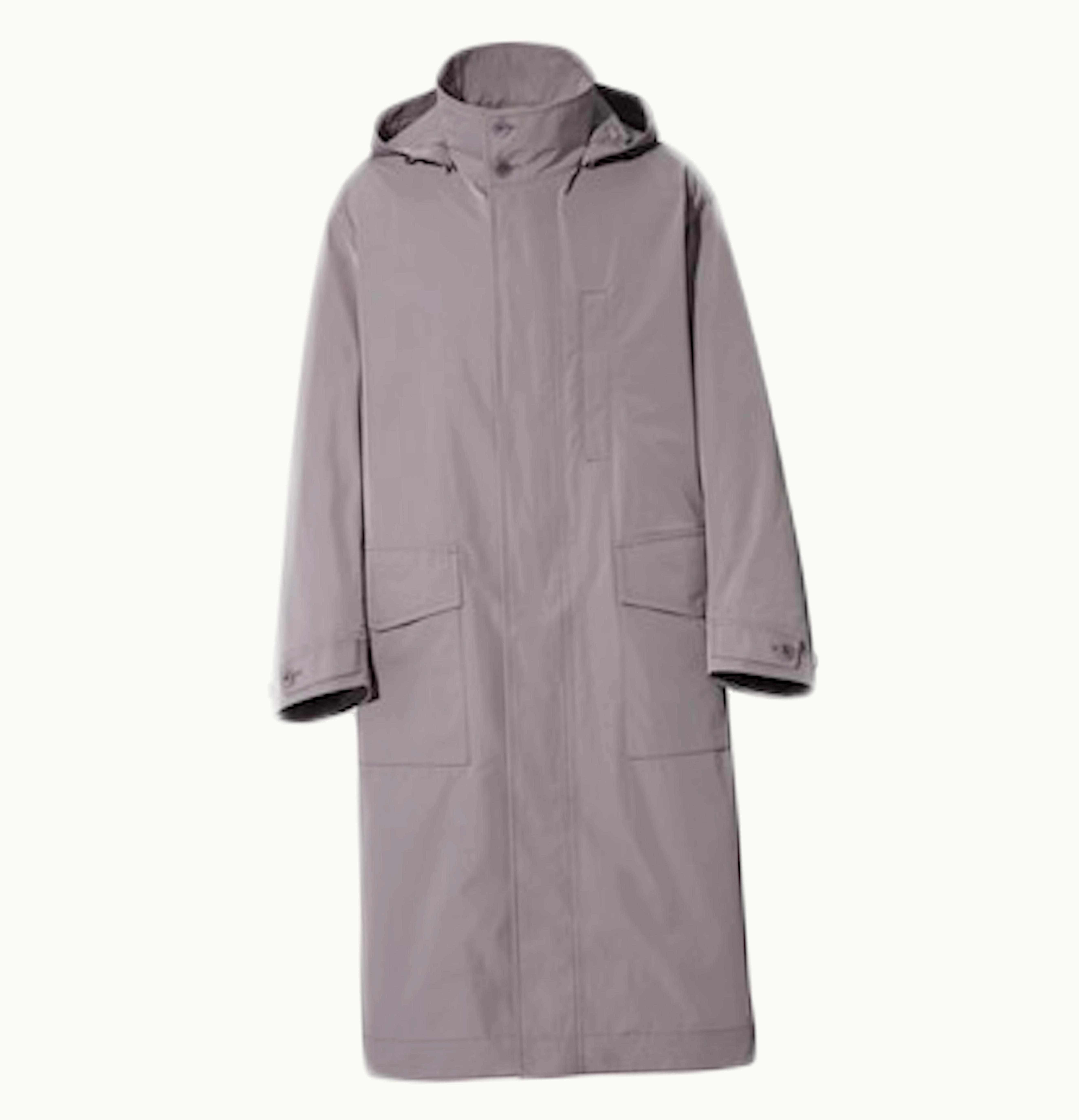 Uniqlo X Jil Sander Oversized Hooded Long Coat Grey