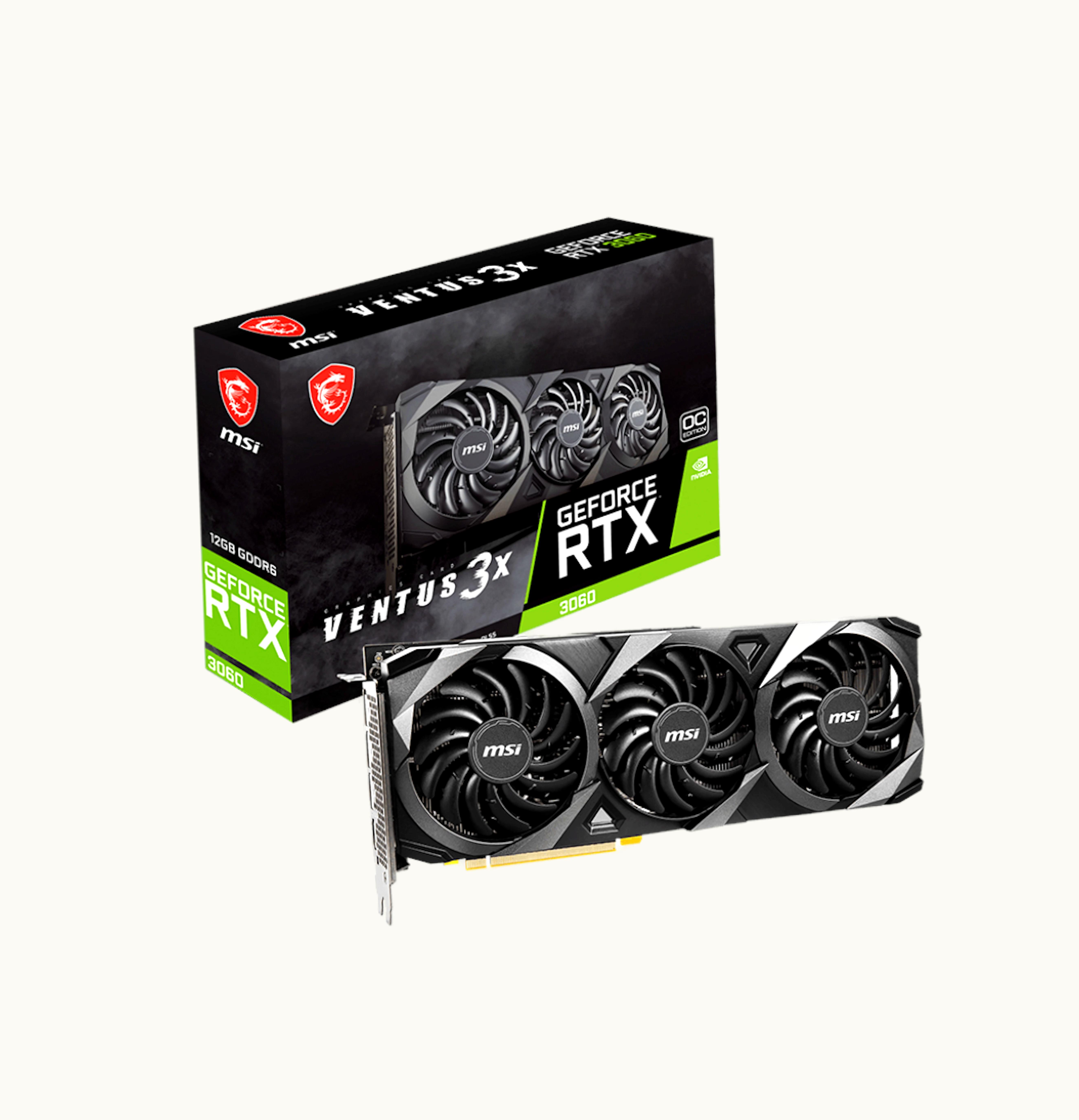 Nvidia MSI Geforce Rtx 3060 Gaming Ventus 3x 12g Over Clock Graphics Card