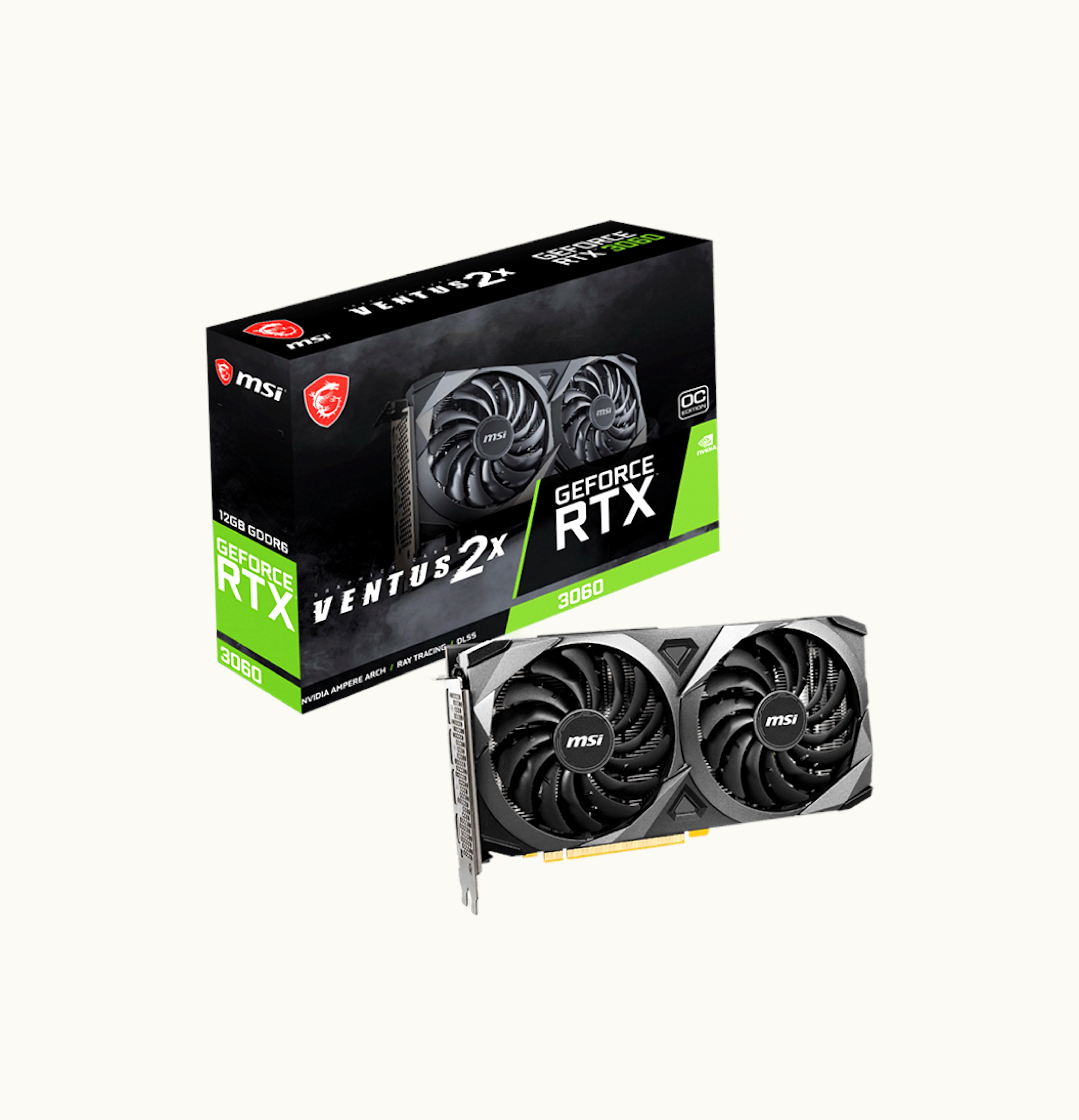 Nvidia MSI Geforce Rtx 3060 Gaming Ventus 2x 12g Over Clock Graphics Card