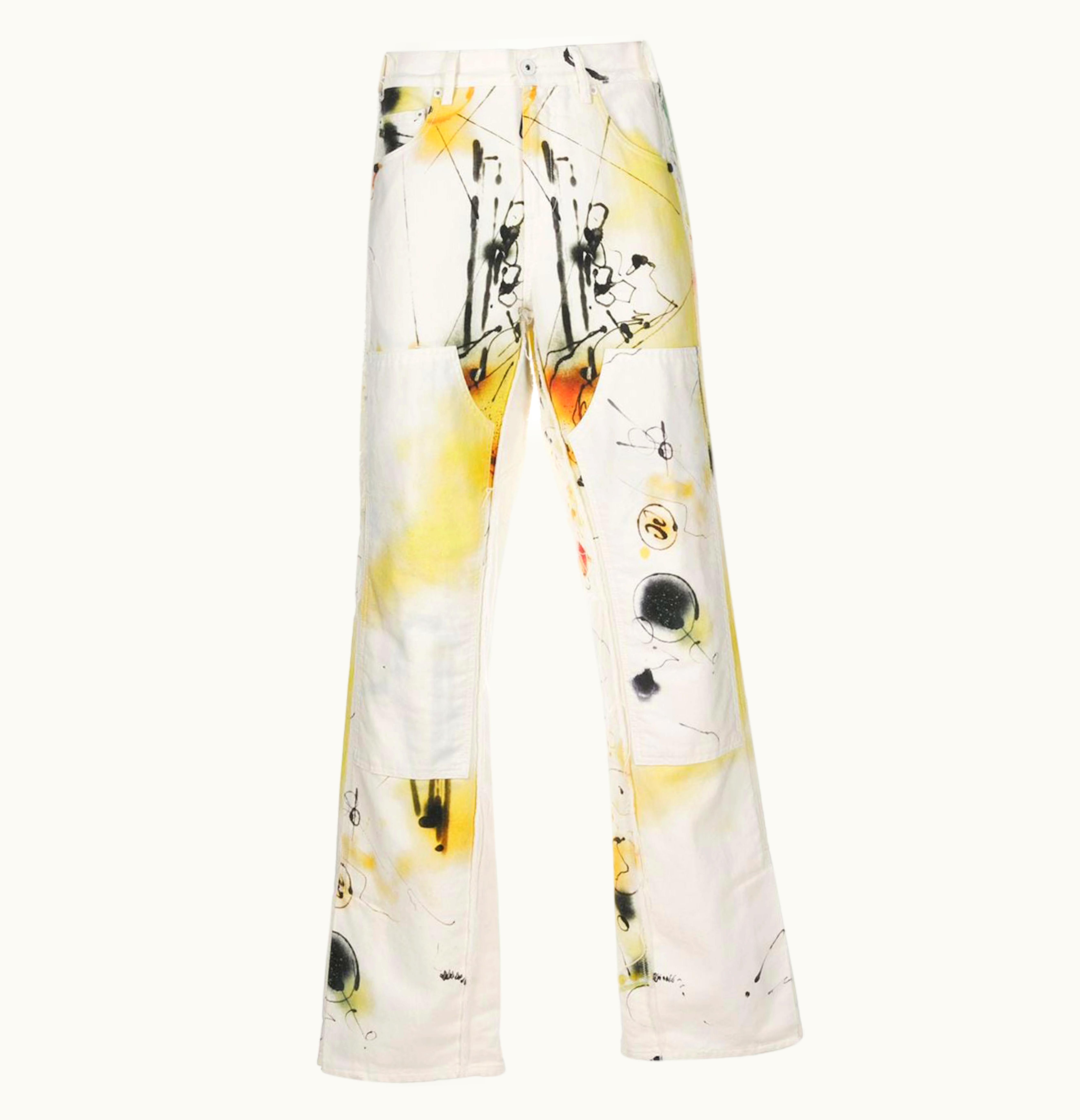 OFF-WHITE X Futura Carpenter Abstract Denim Pants All Over Multicolor