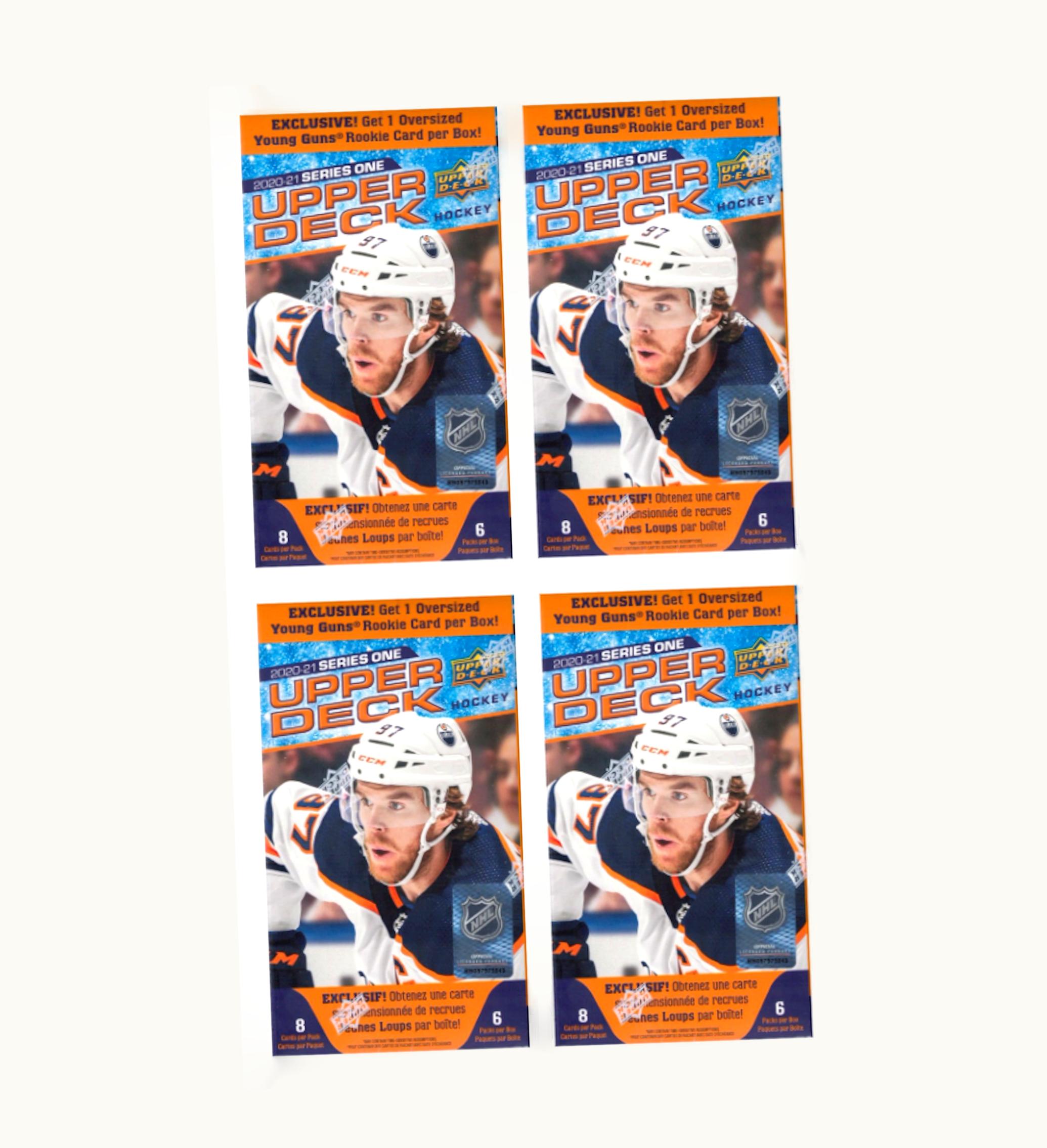 2020 21 Upper Deck Series One Blaster Box Oversized Young Guns 4x Lot