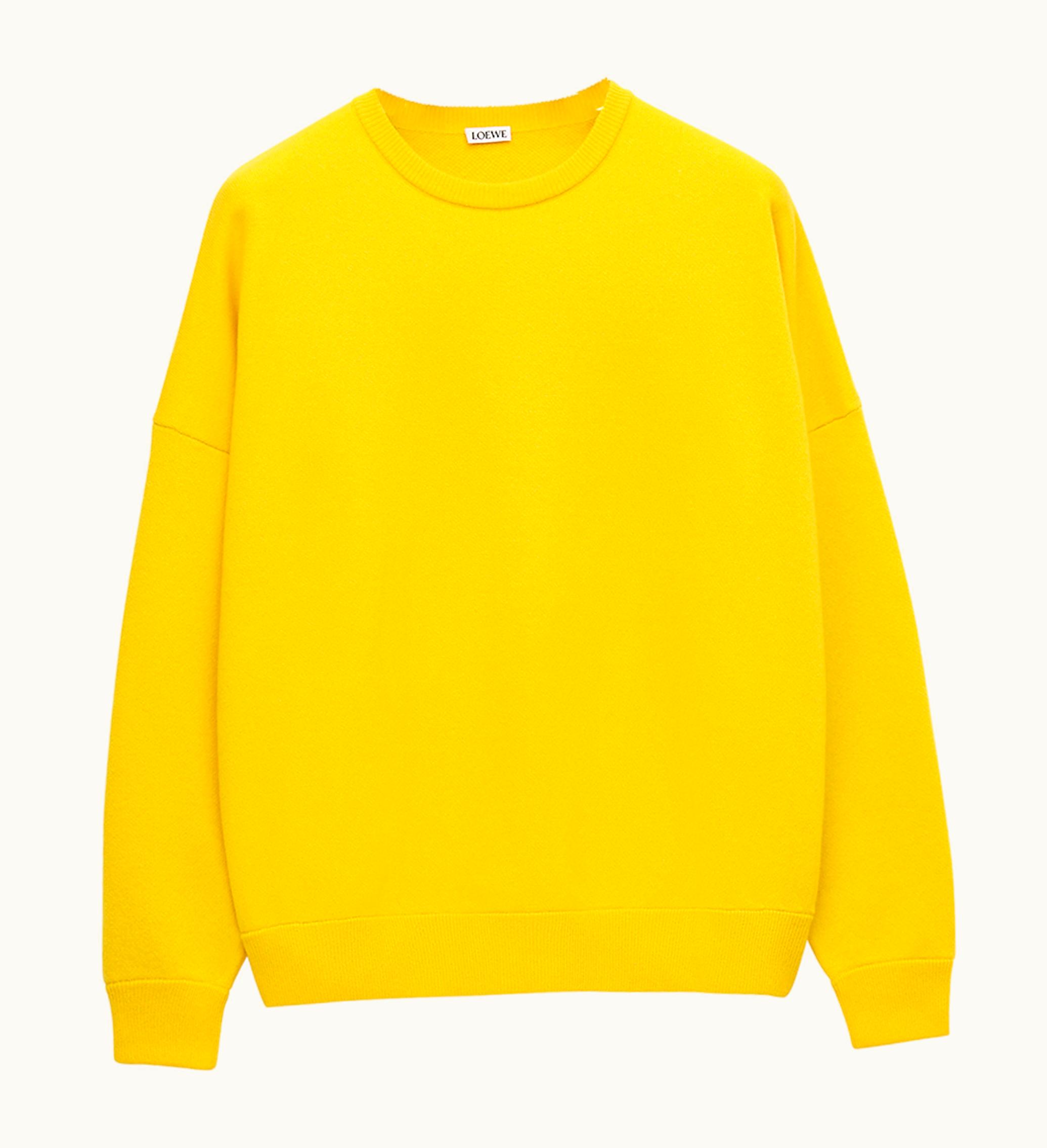 LOEWE Loewe Oversize Crew Neck Cashmere Sweater Yellow Lemon