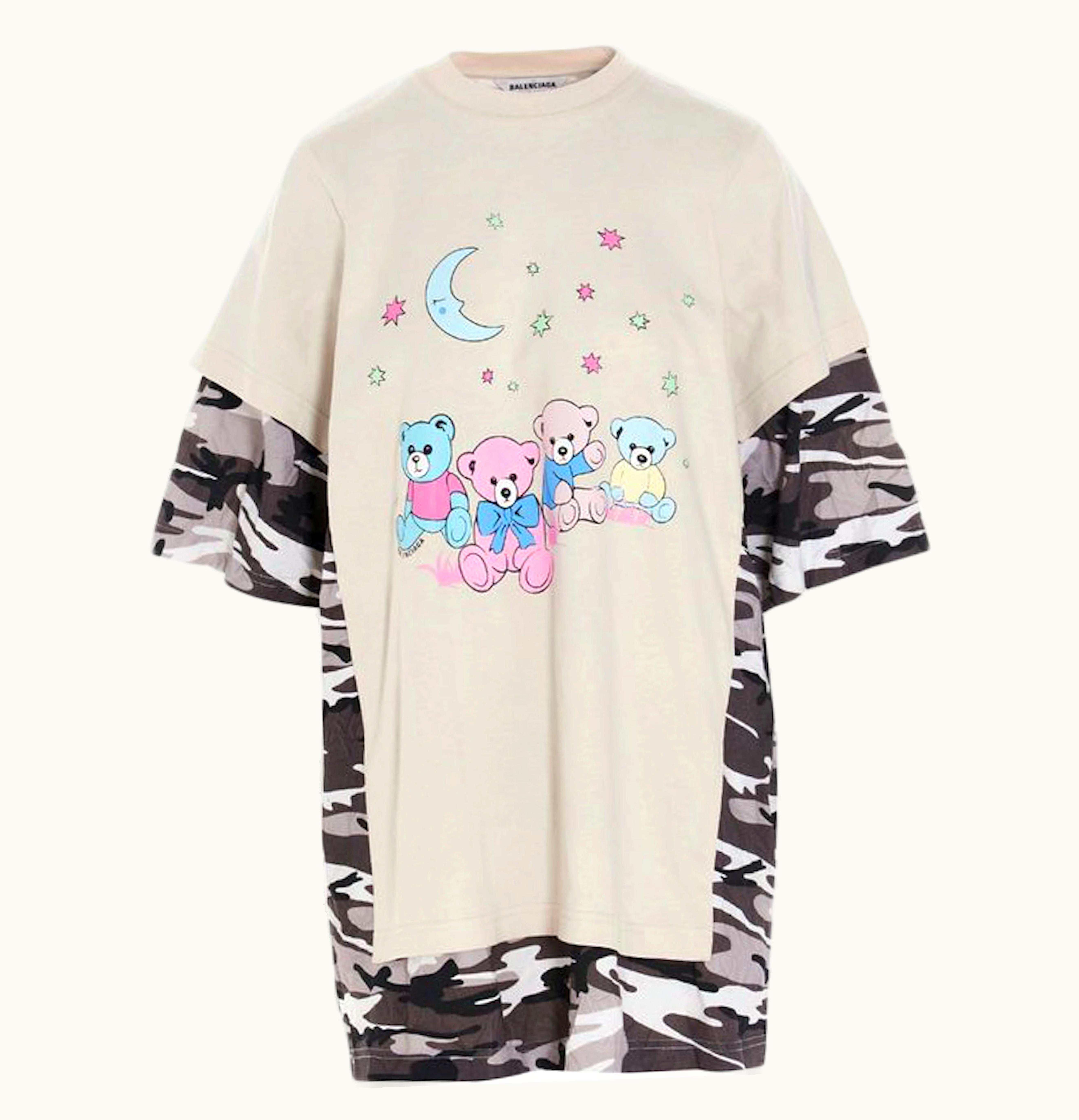 Balenciaga Balenciaga Love Bear Womens Oversized T Shirt Camo