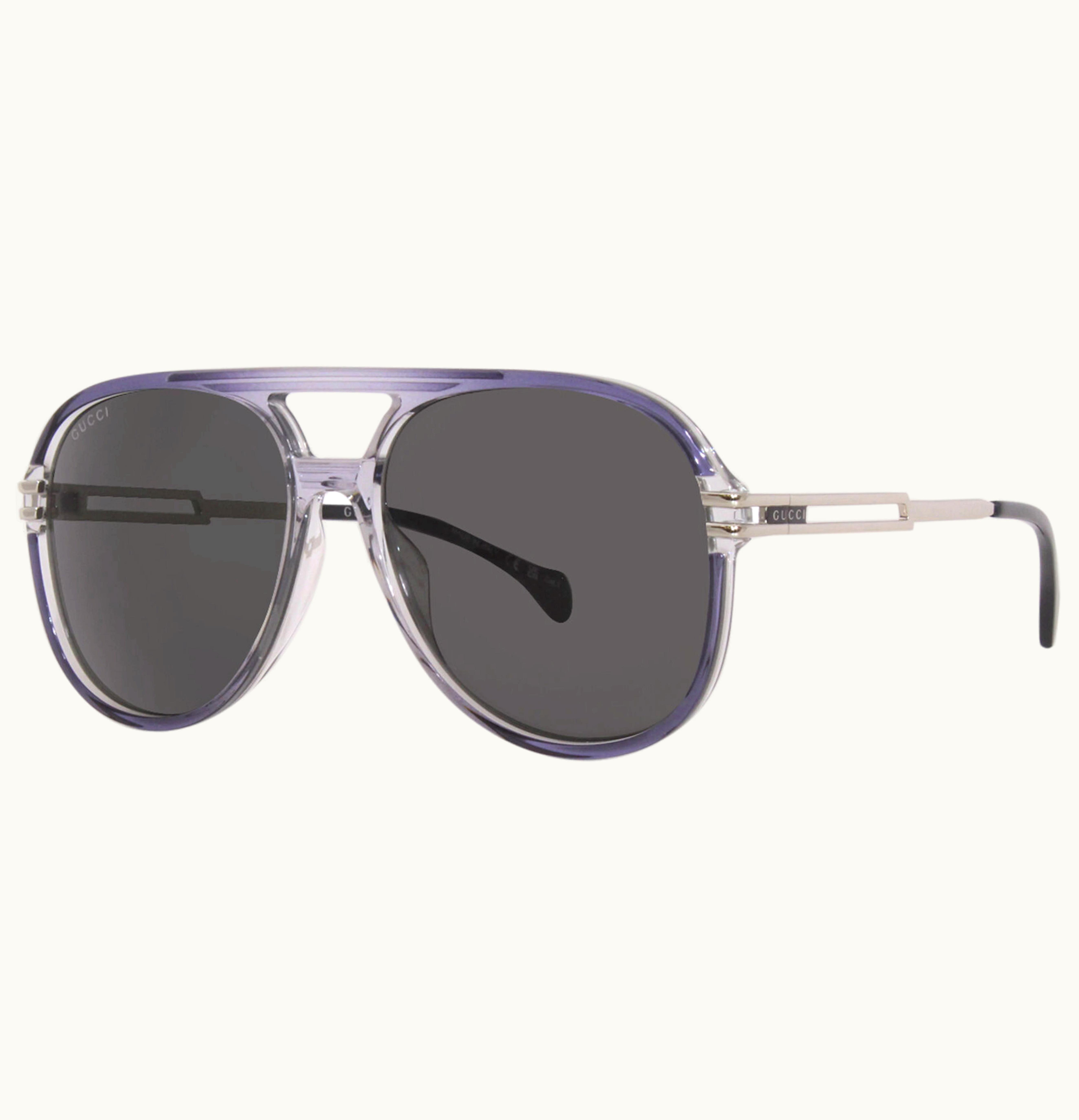Gucci Oversized Aviator Sunglasses Grey GG1104s 001 61