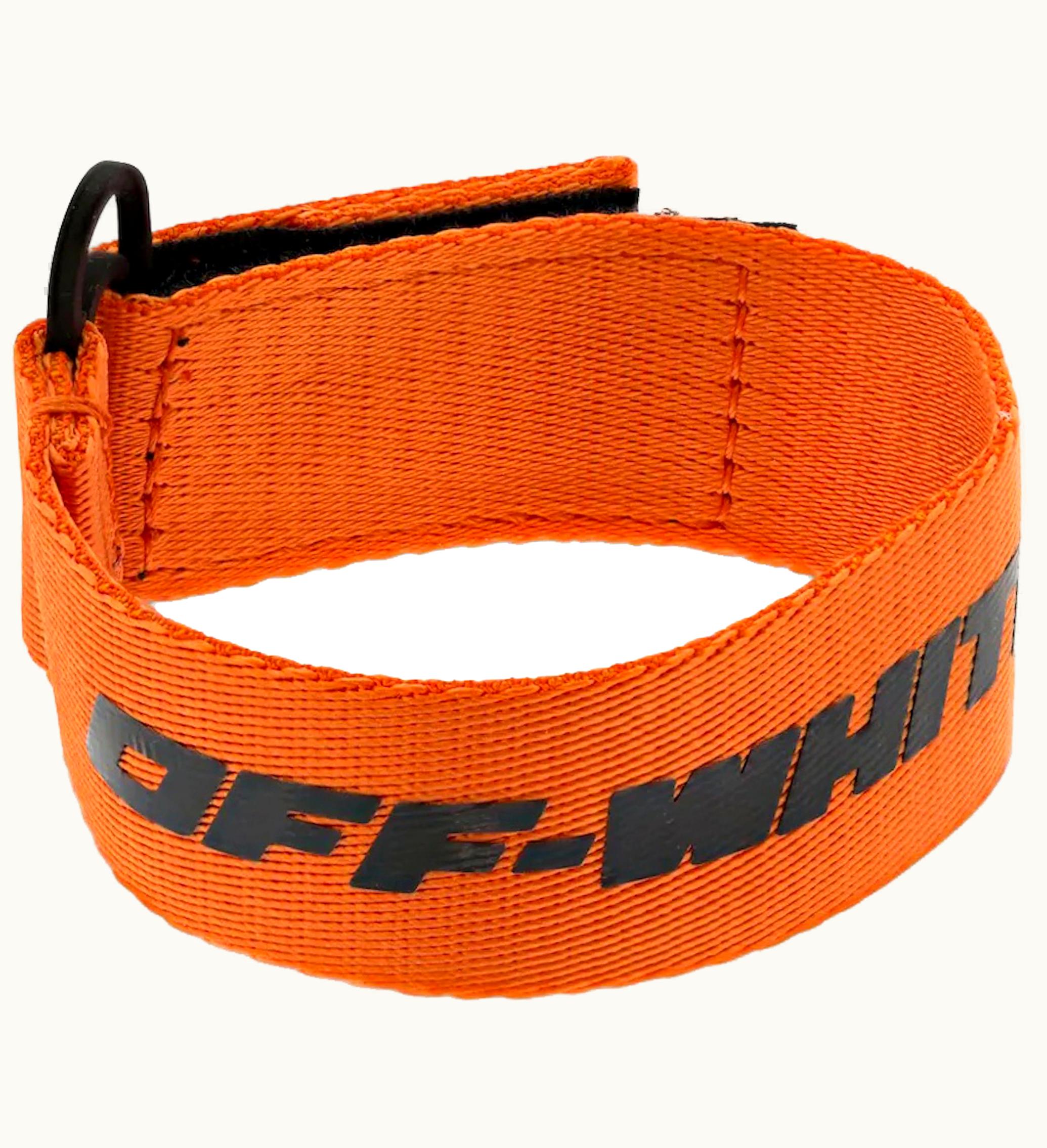 OFF-WHITE OFF-WHITE Paperclip Webbing Bracelet Orange Black