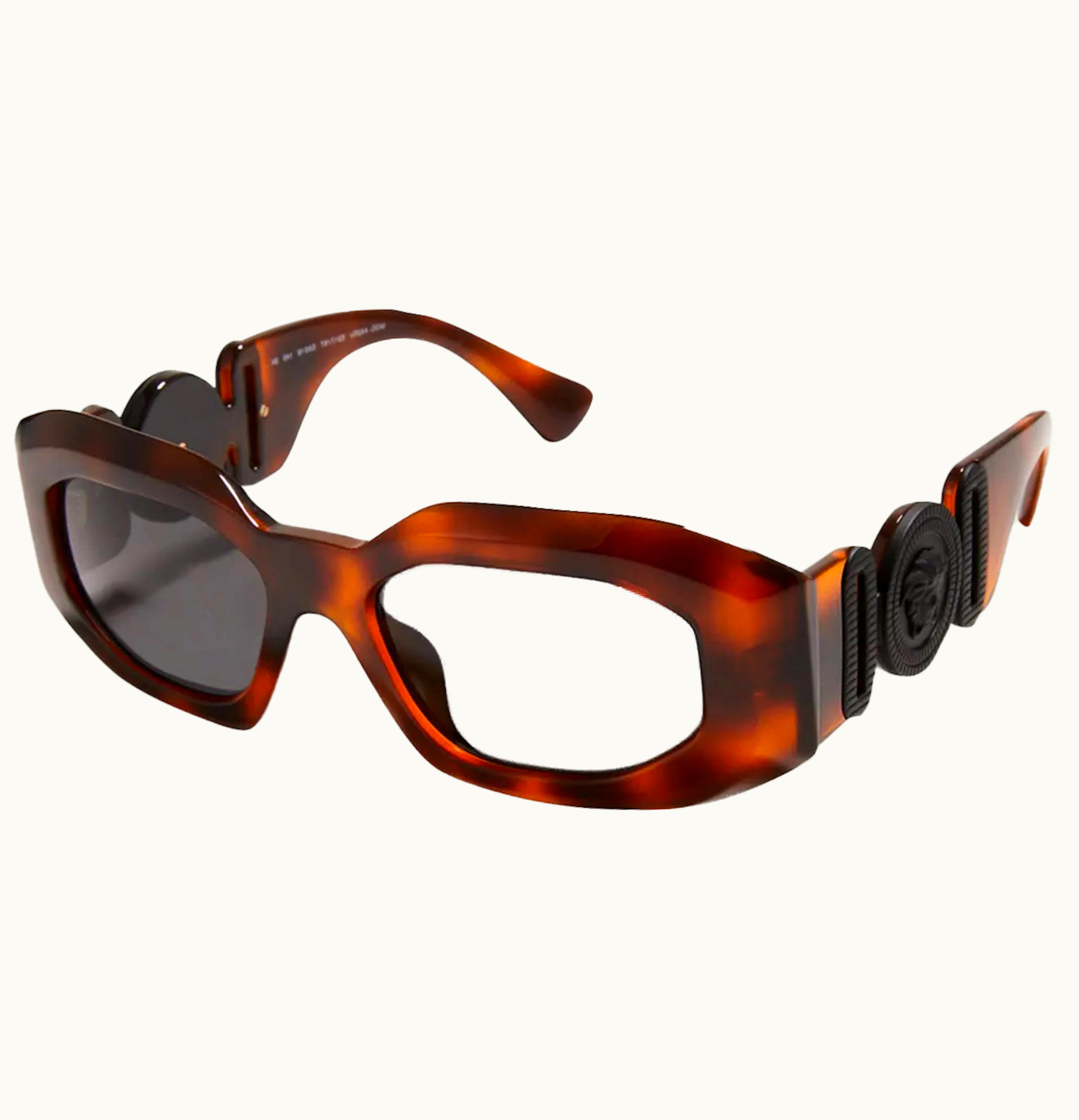 Versace Versace Medusa Oval Sunglasses Black Tortoise 4424 U