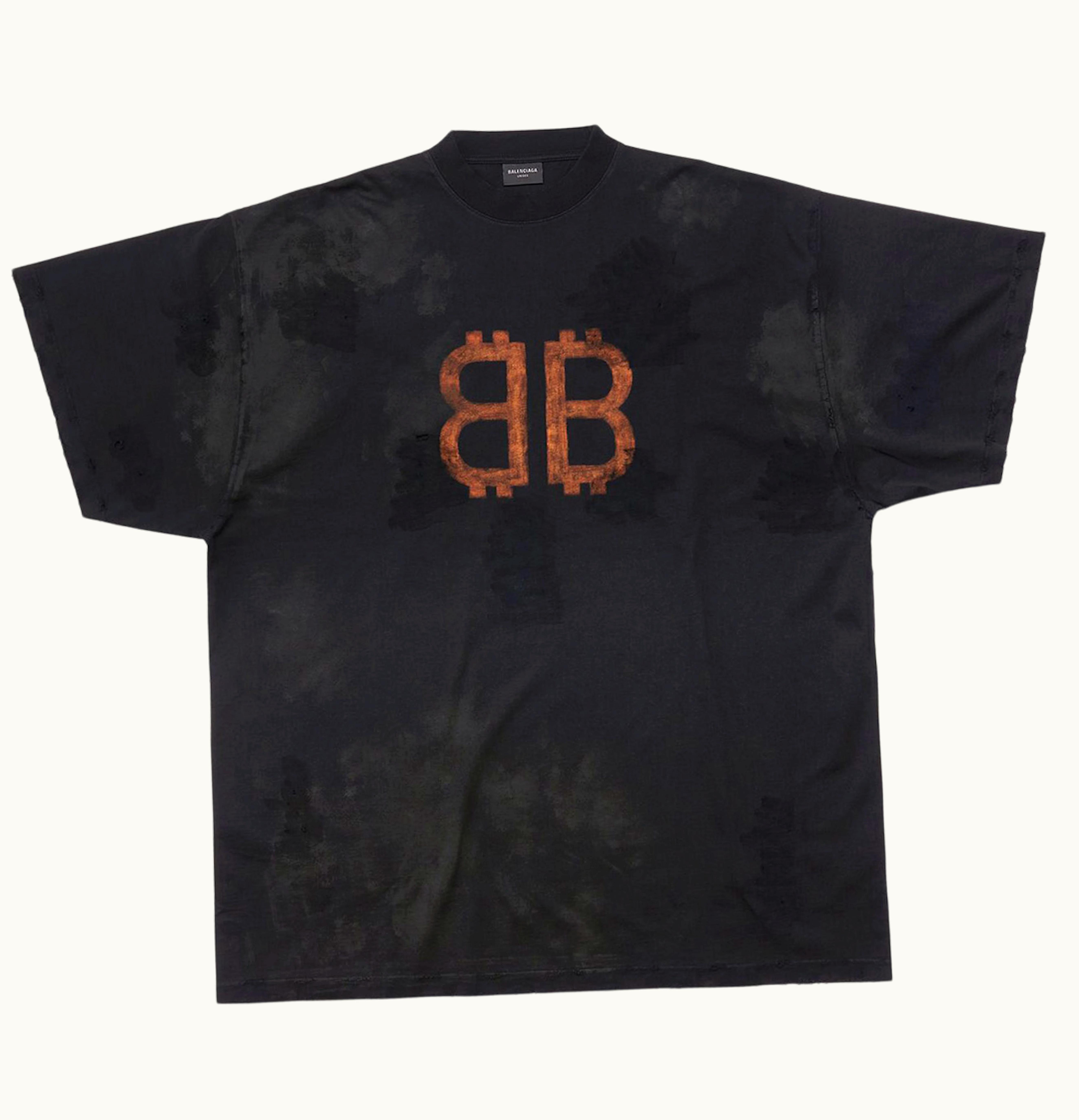 Balenciaga Balenciaga Crypto Oversized T Shirt Black Faded