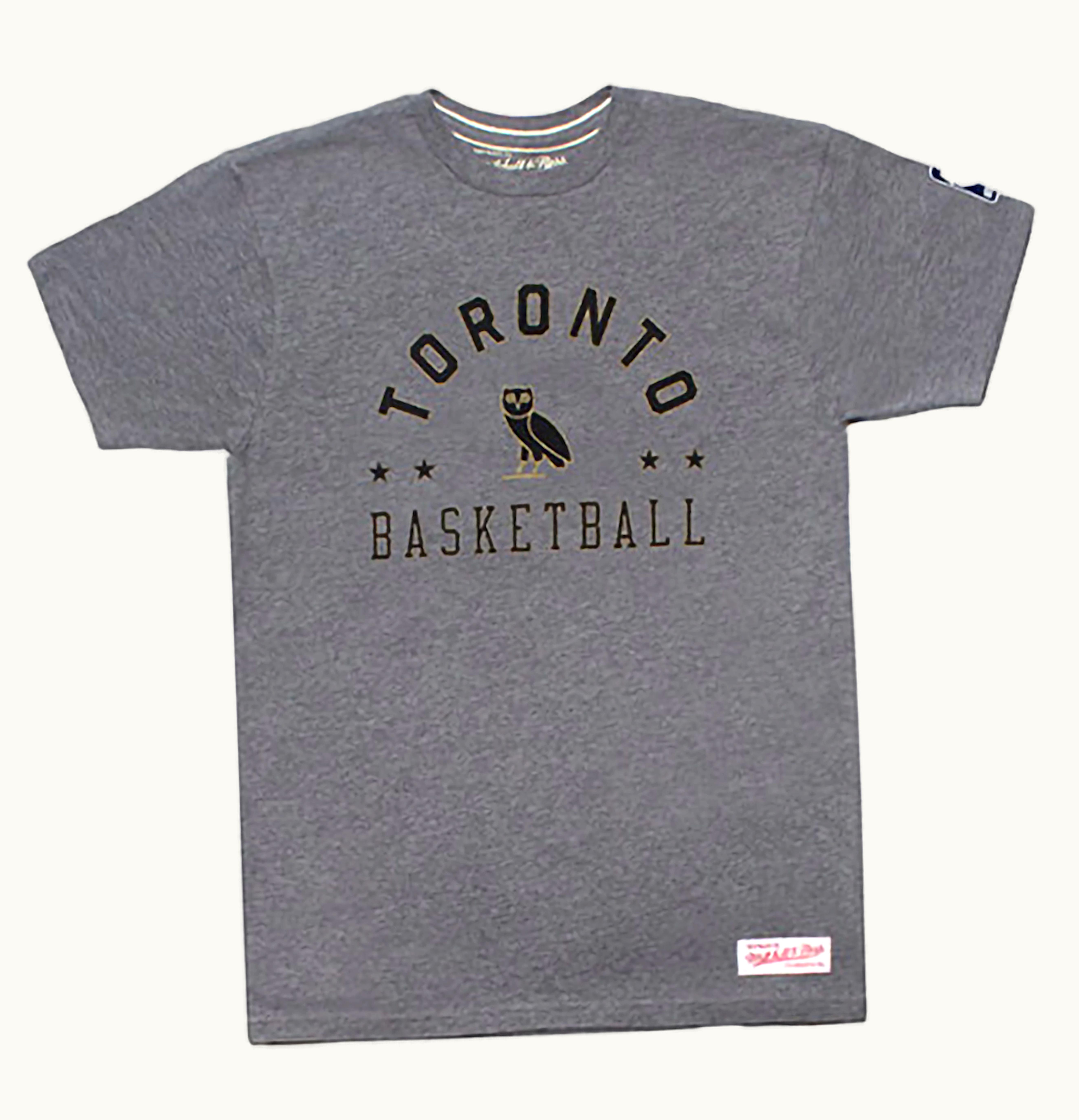 OVO OVO X Mitchell Ness Raptors Toronto Basketball Tee Grey