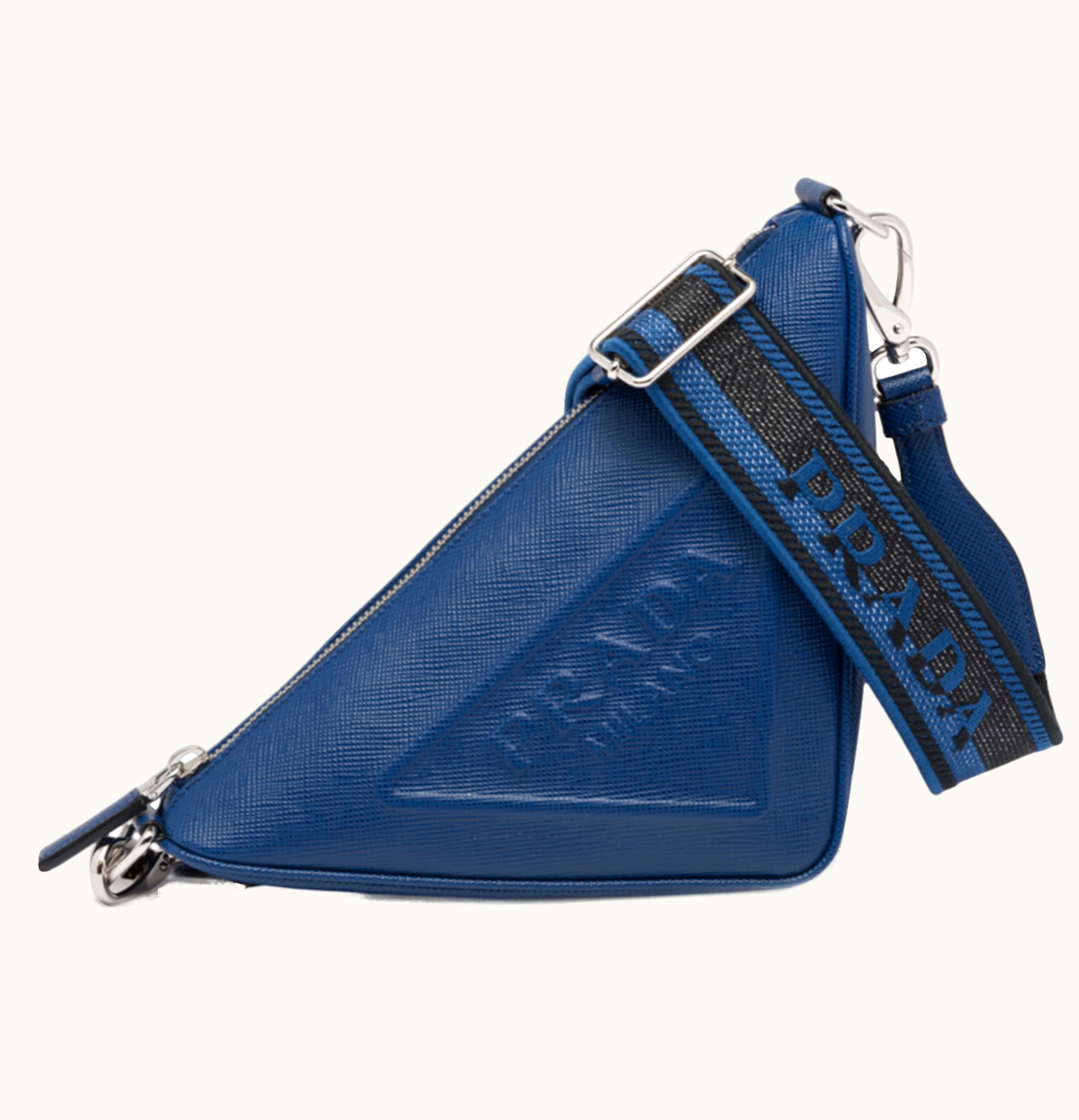 Prada Saffiano Triangle Bag Bluette