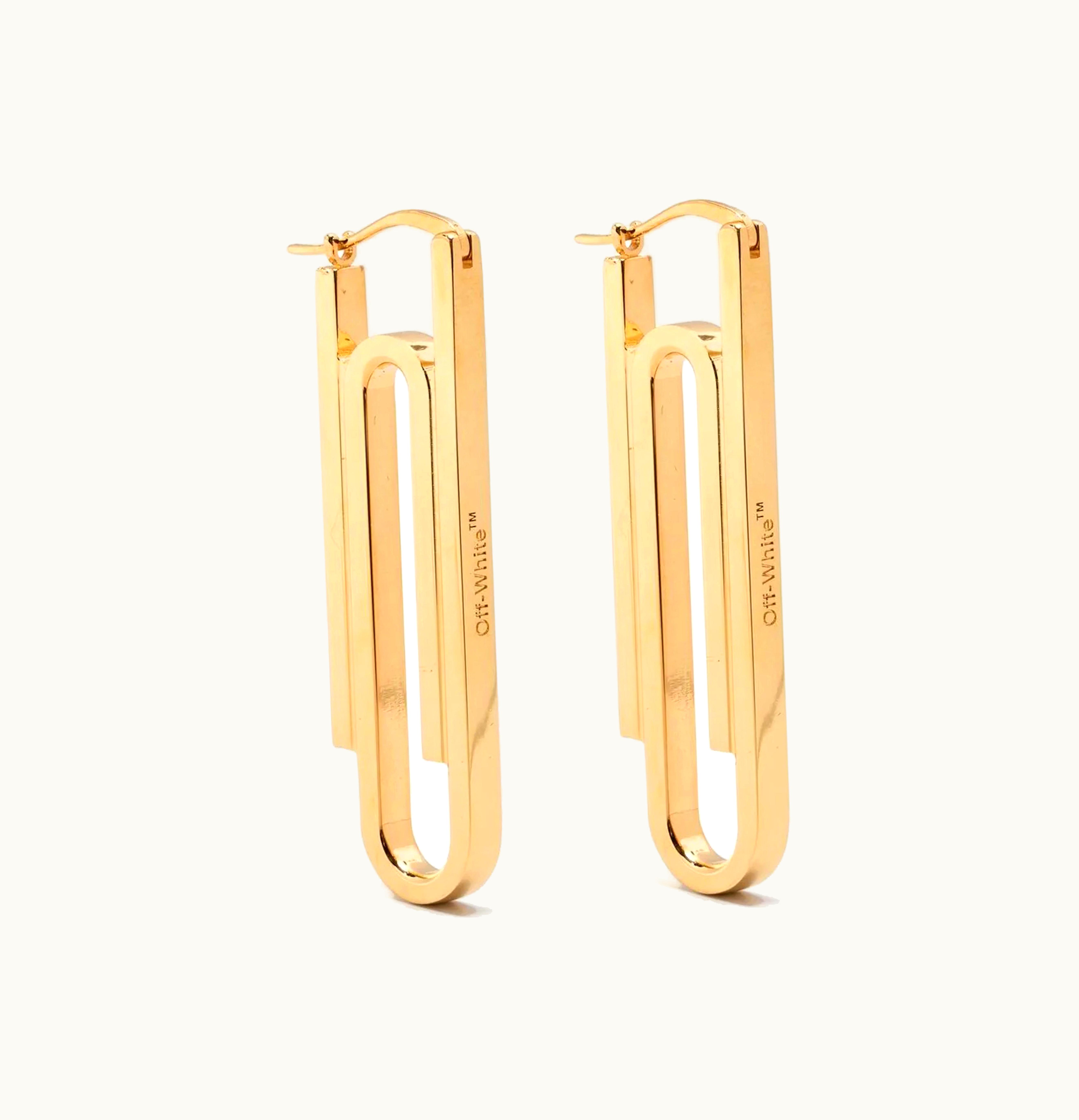OFF-WHITE OFF-WHITE Paperclip Drop Earrings Gold