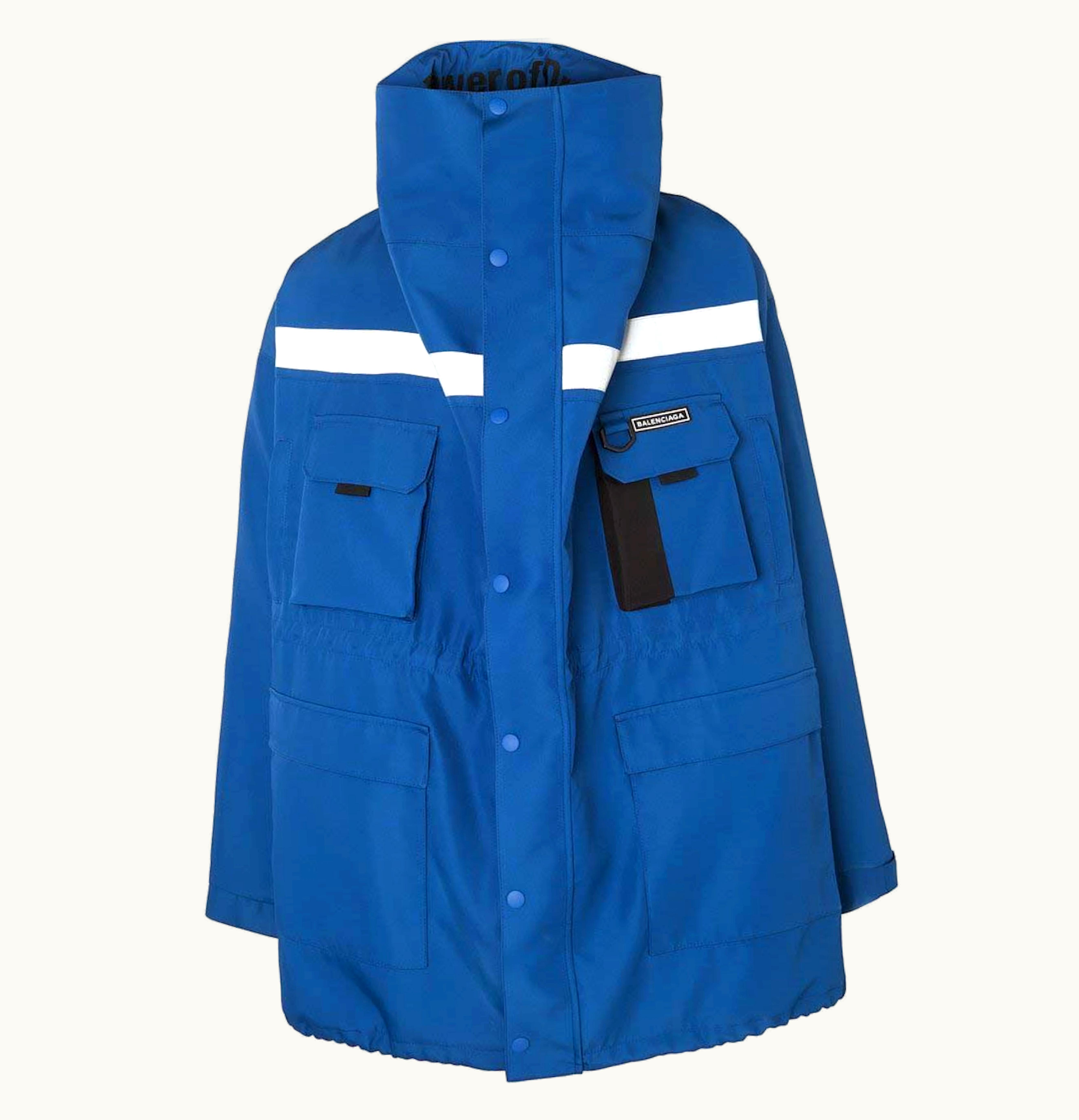 Balenciaga Balenciaga Oversized Printed Canvas Jacket Blue