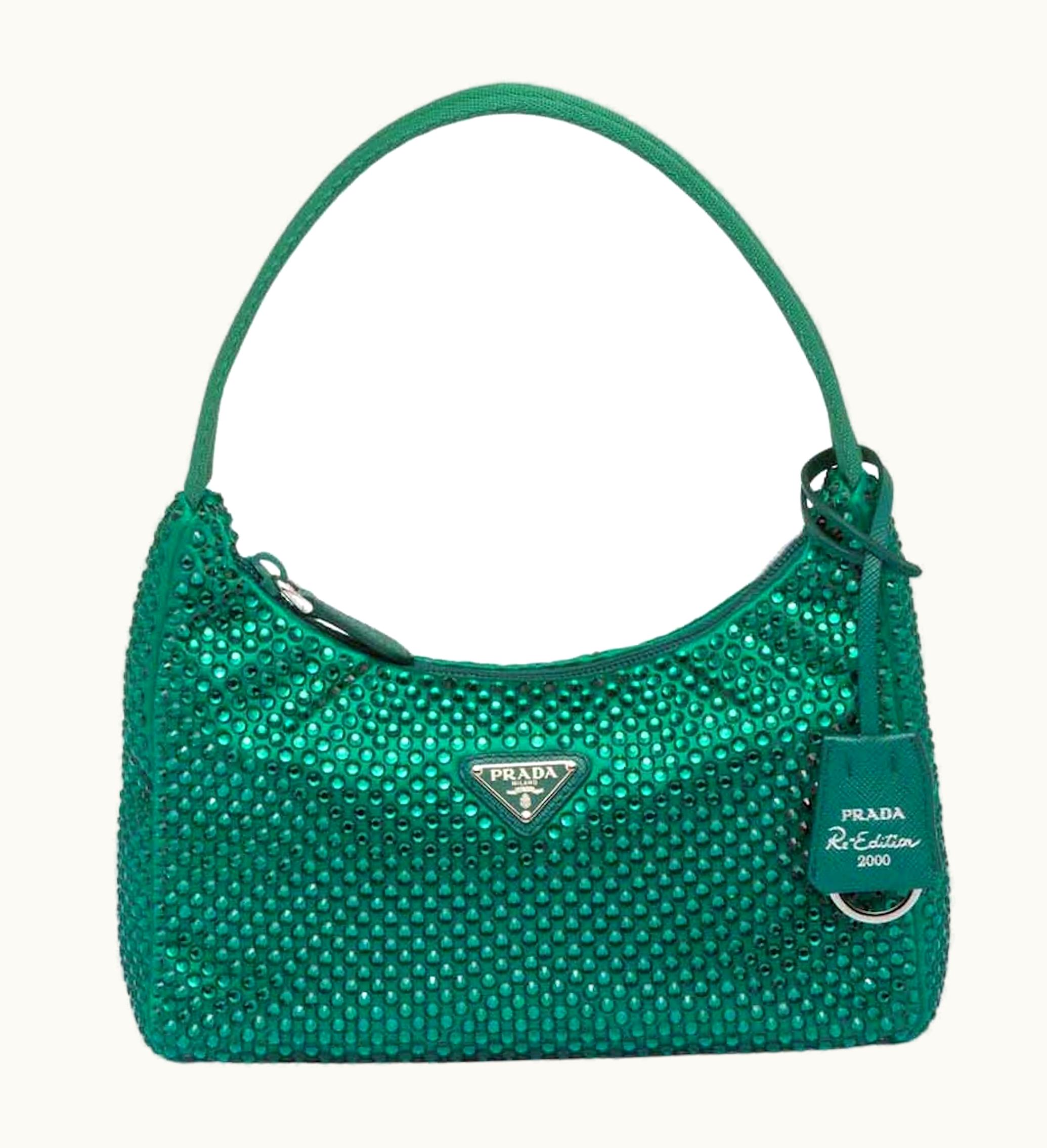 Prada Satin Mini Bag With Crystals Mango