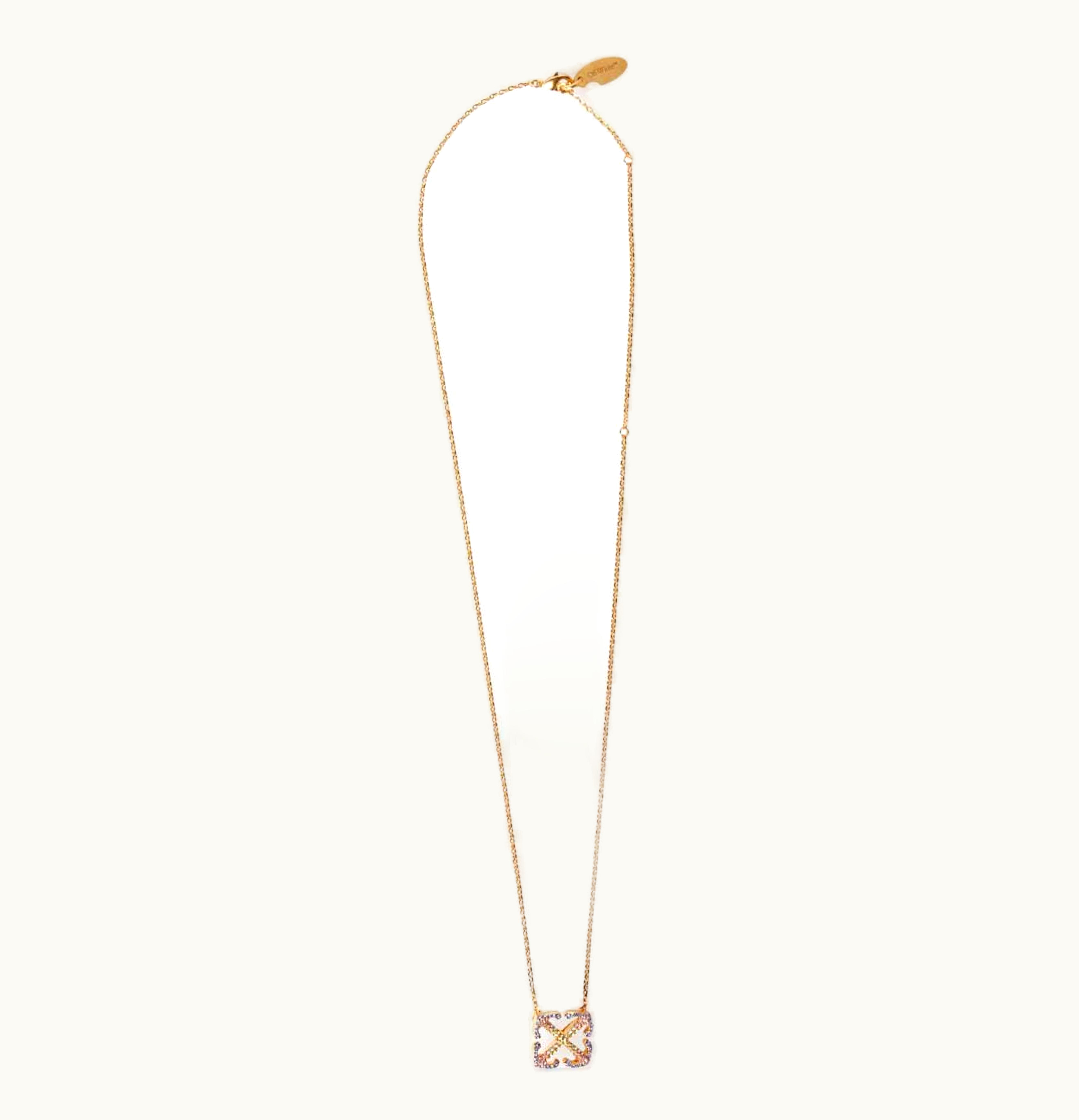 OFF-WHITE OFF-WHITE Arrows Crystal Embellished Necklace Gold Multicolor