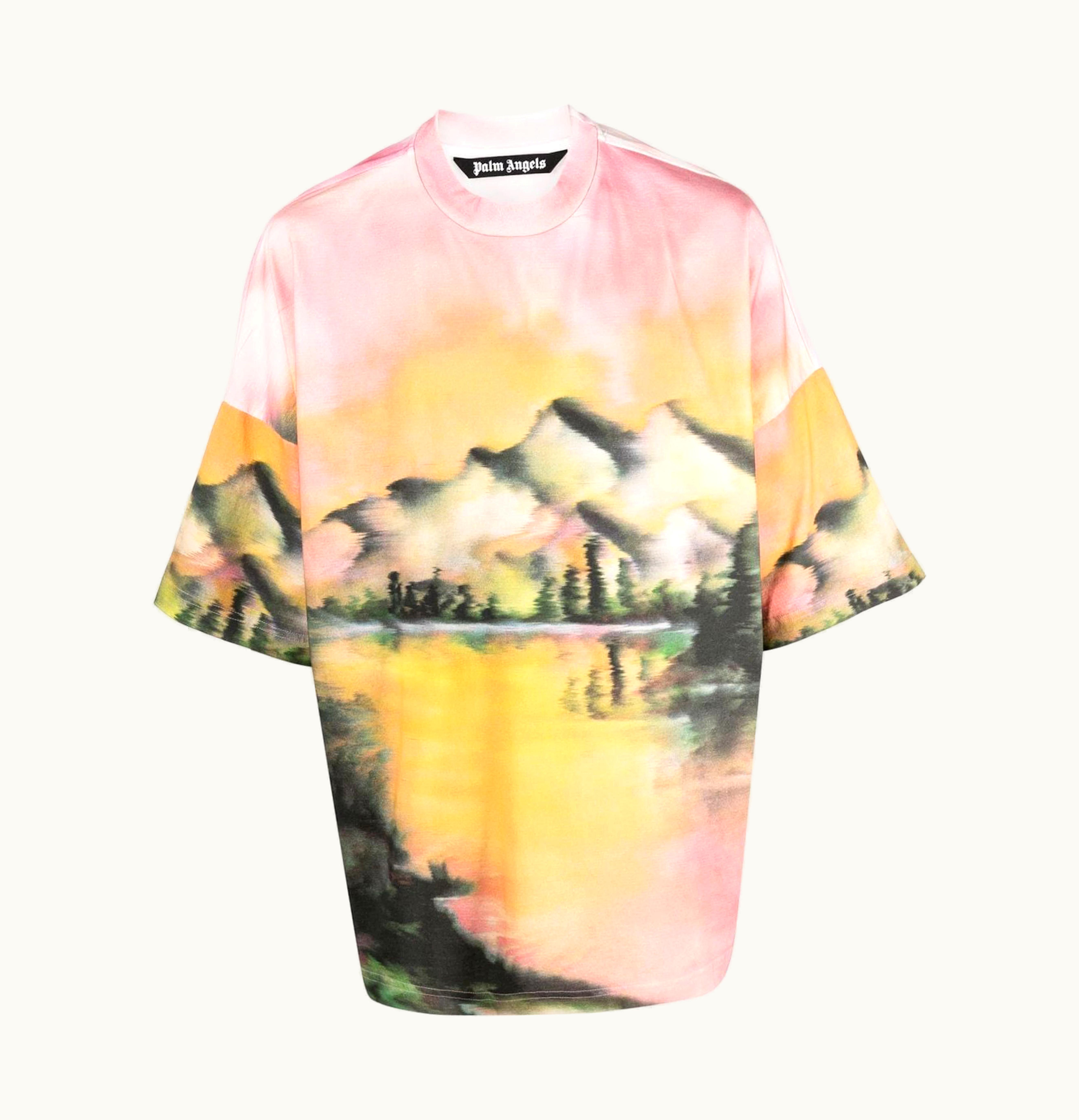 Palm Angels Graphic Print Oversized T Shirt Multi Color
