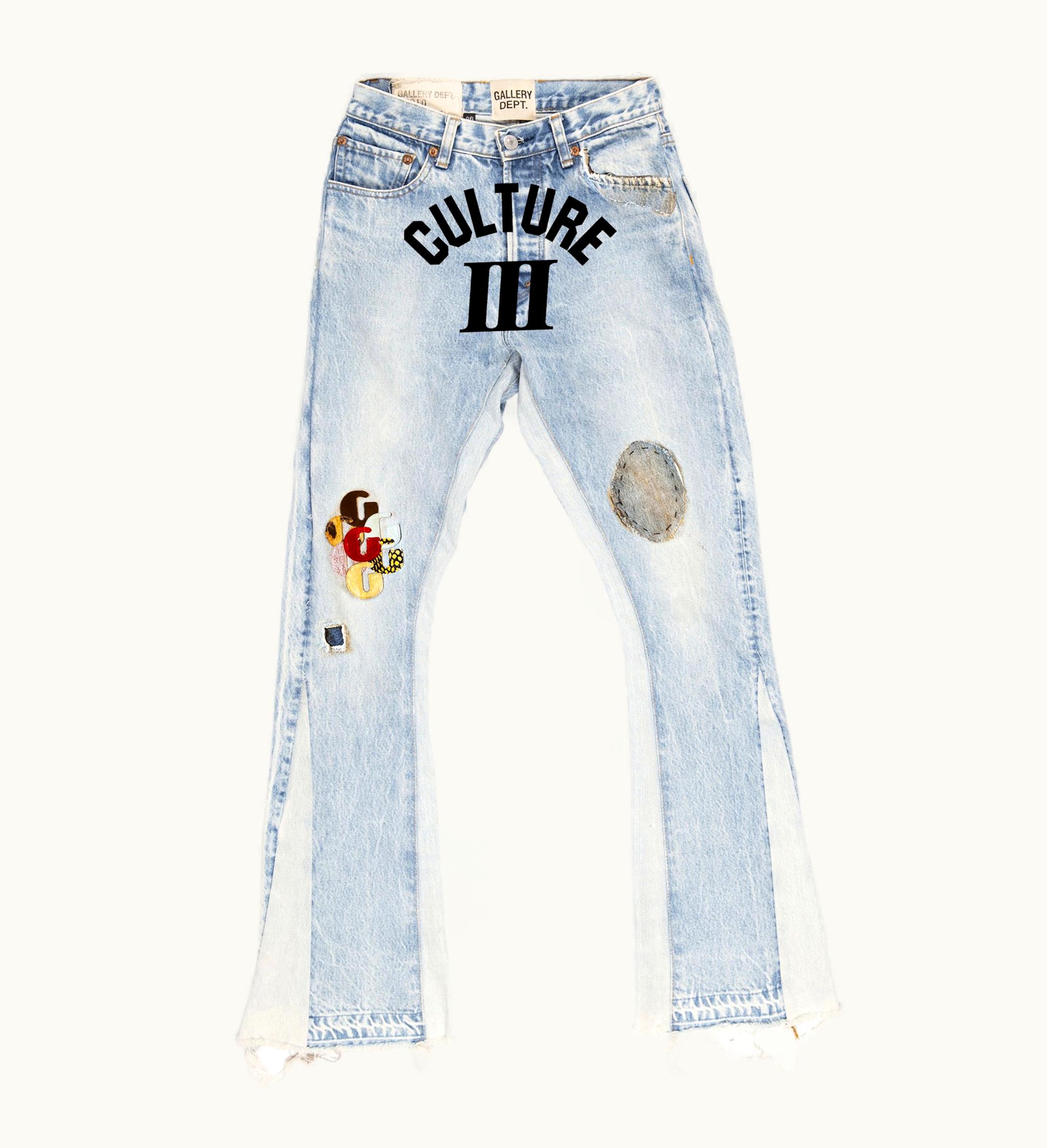 Migos Migos X Gallery Dept For Culture III Flare Denim Washed Blue Grey