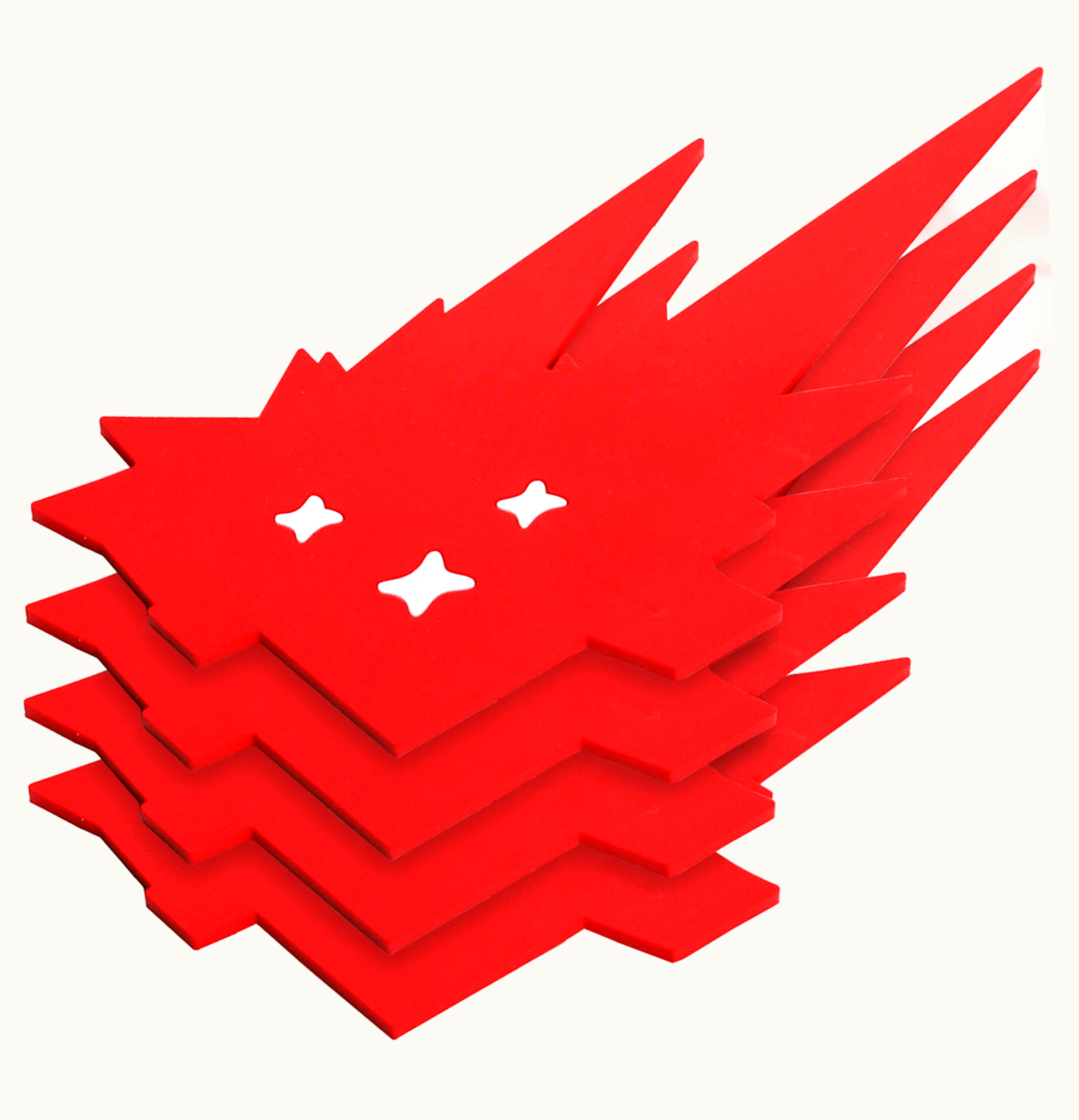 Travis Scott Travis Scott Cacti Icon Rubber Coasters Pack Of 4 Red