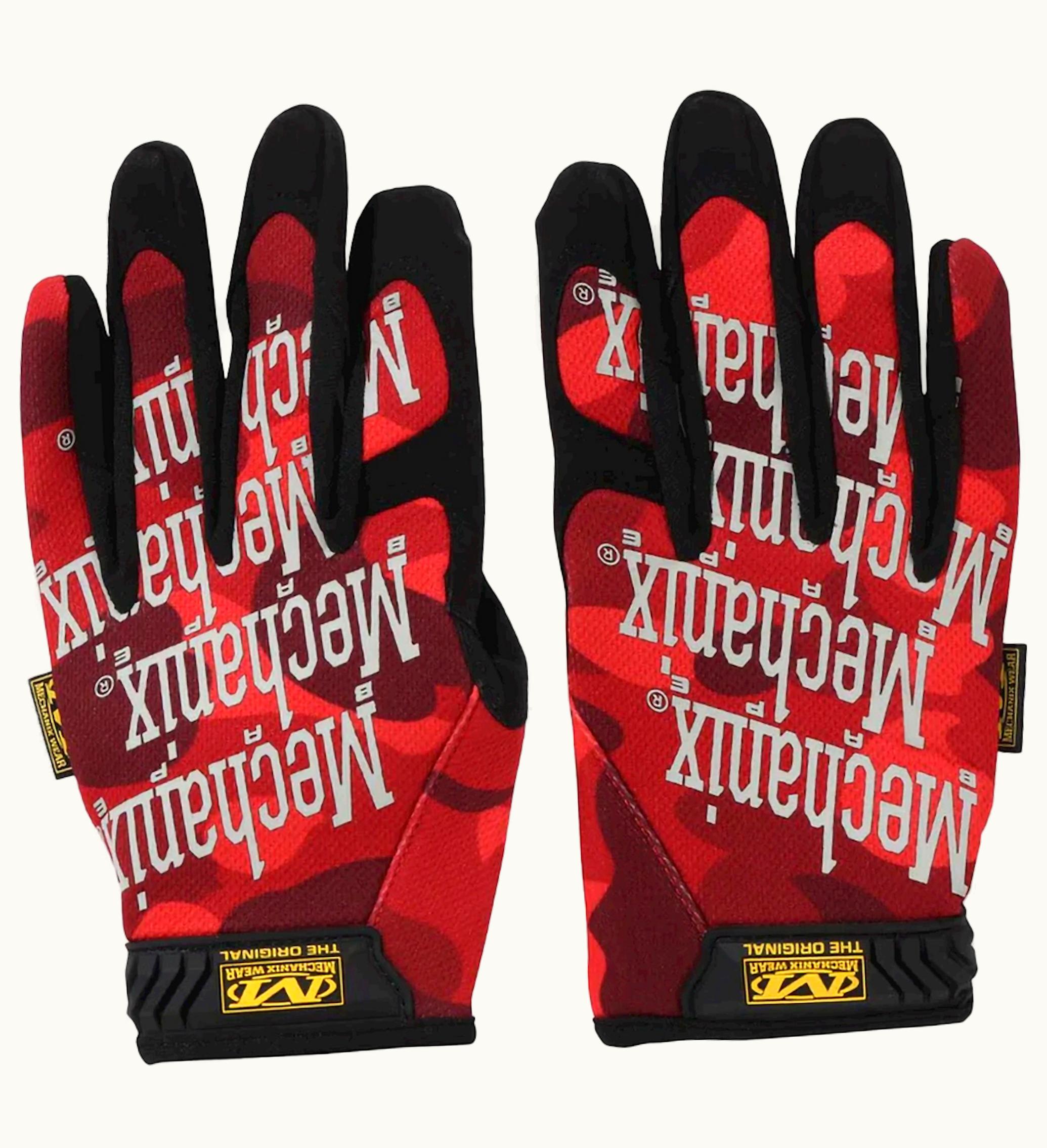 BAPE BAPE Color Camo Mechanix Wear Gloves Red
