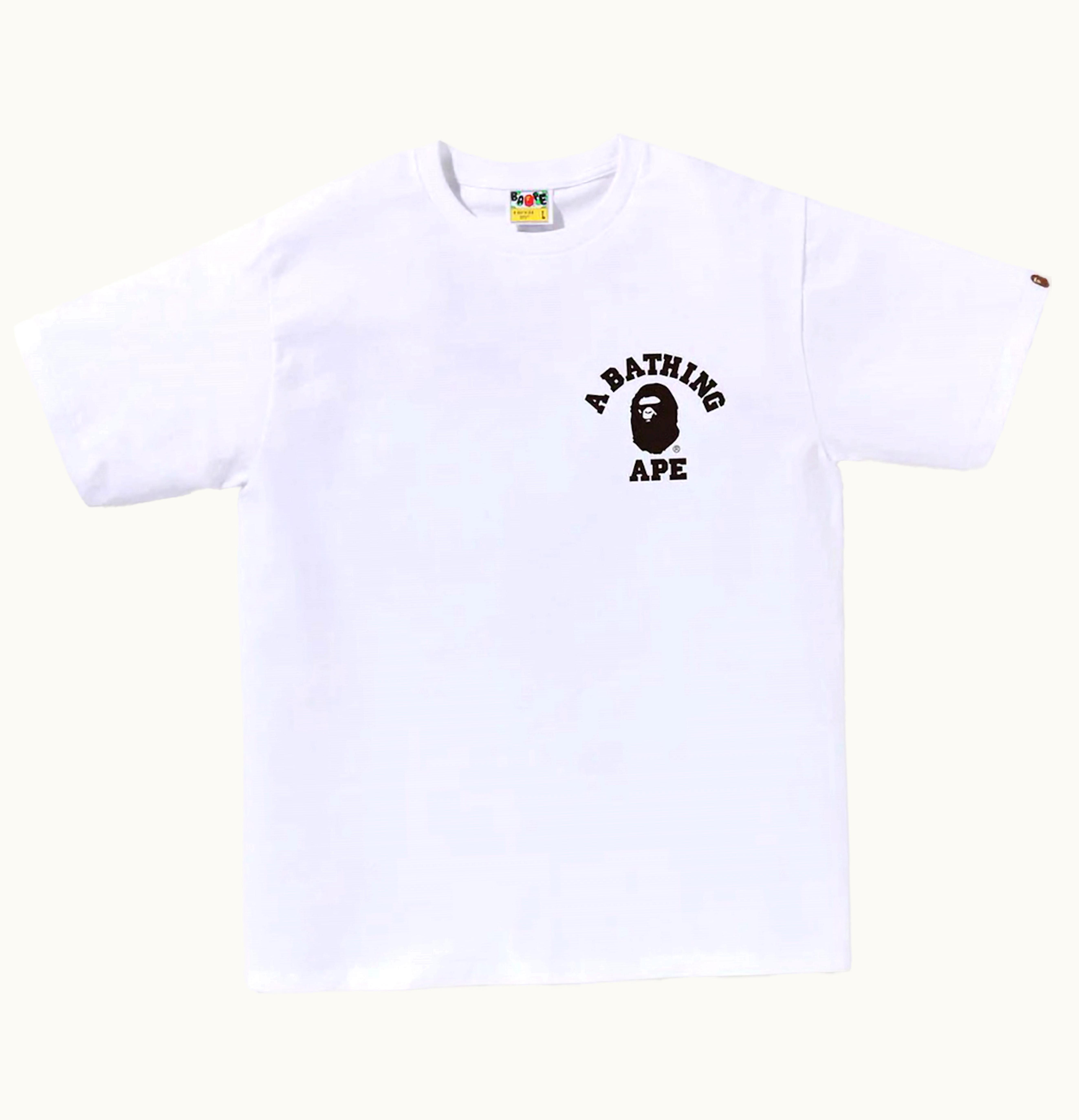 BAPE BAPE Abc Camo Crazy College Ats Tee White