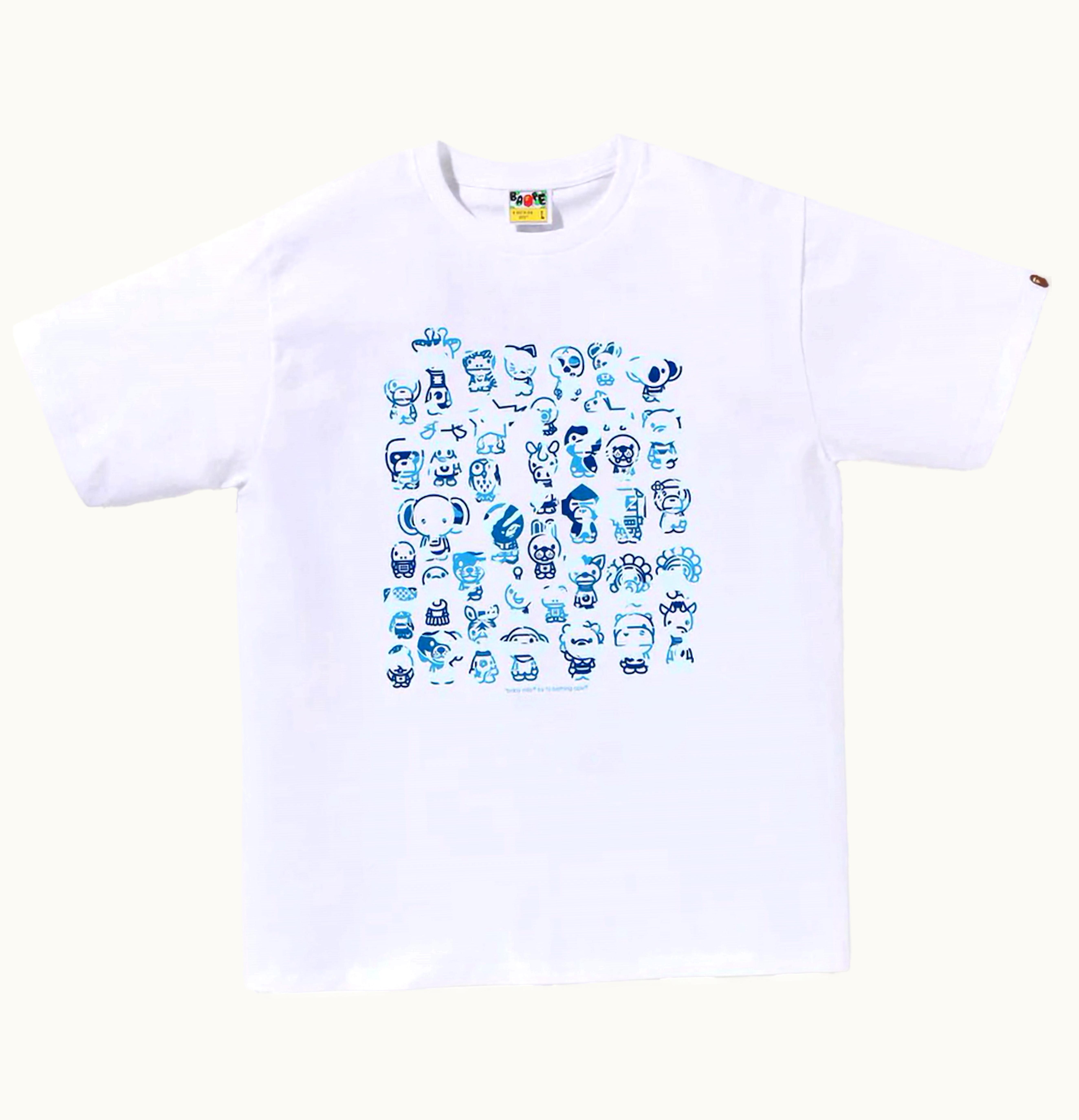 BAPE BAPE Abc Camo A To Z Tee White Blue