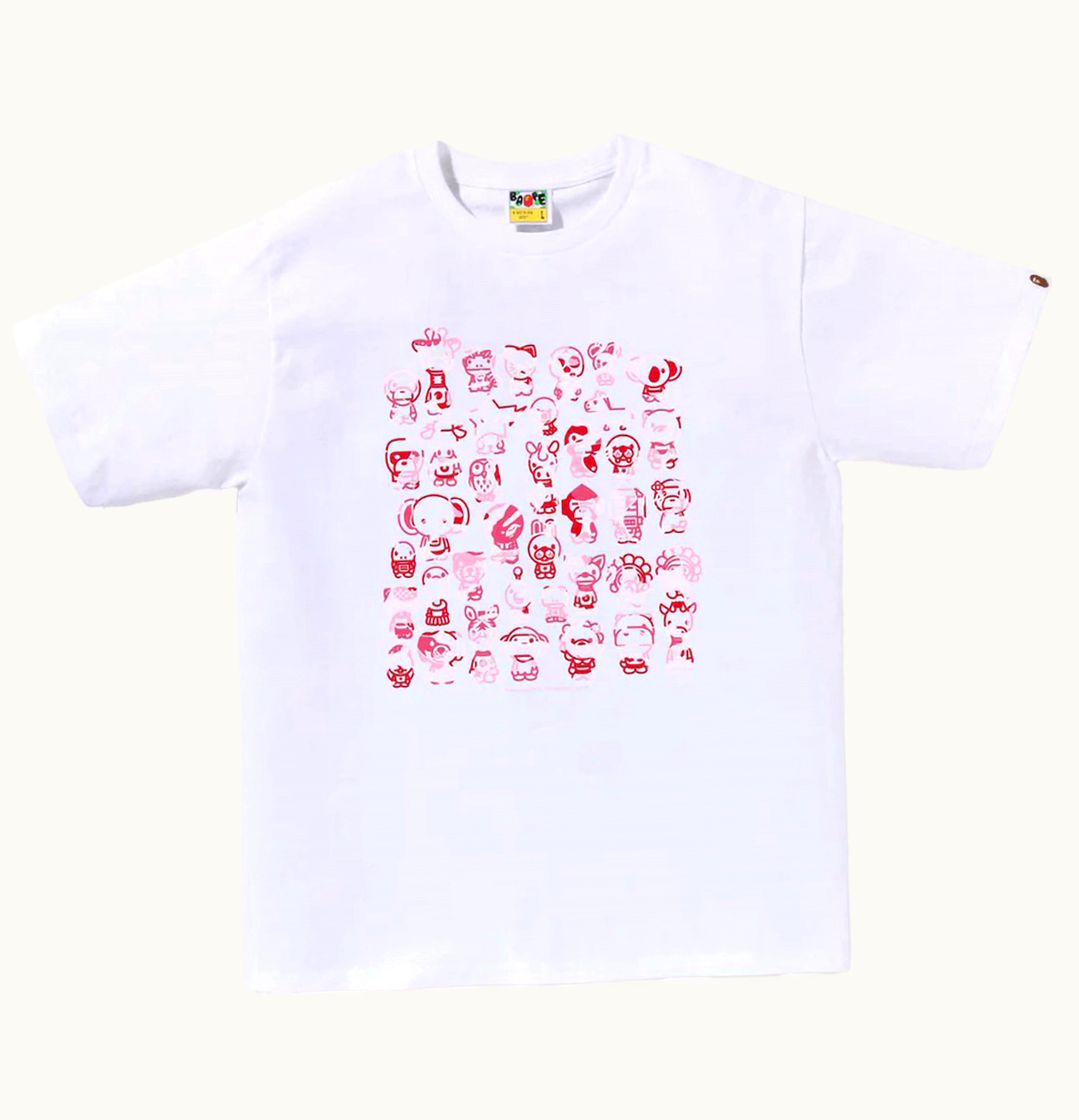 BAPE BAPE Abc Camo A To Z Tee White Pink