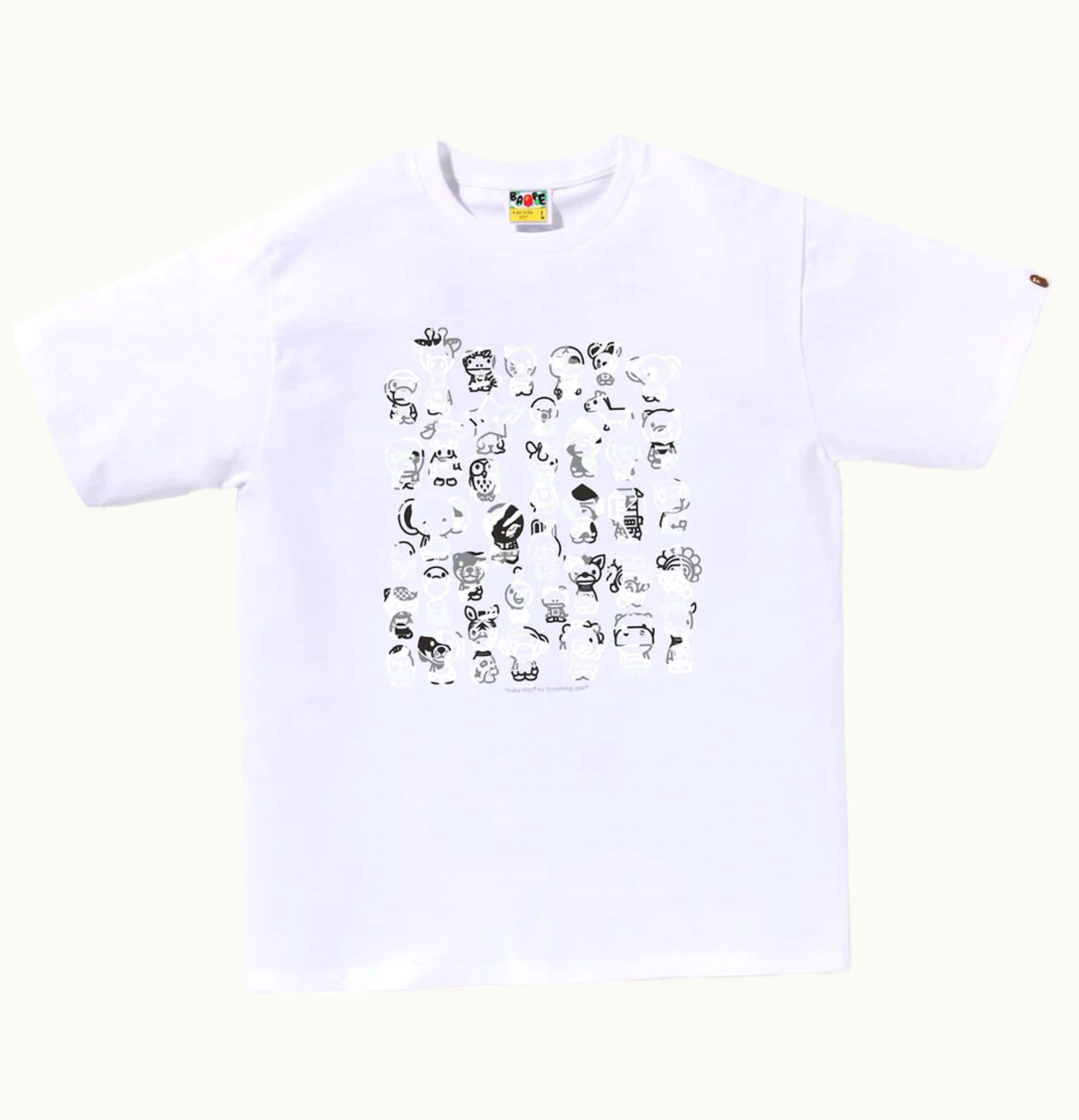 BAPE BAPE Abc Camo A To Z Tee White Grey