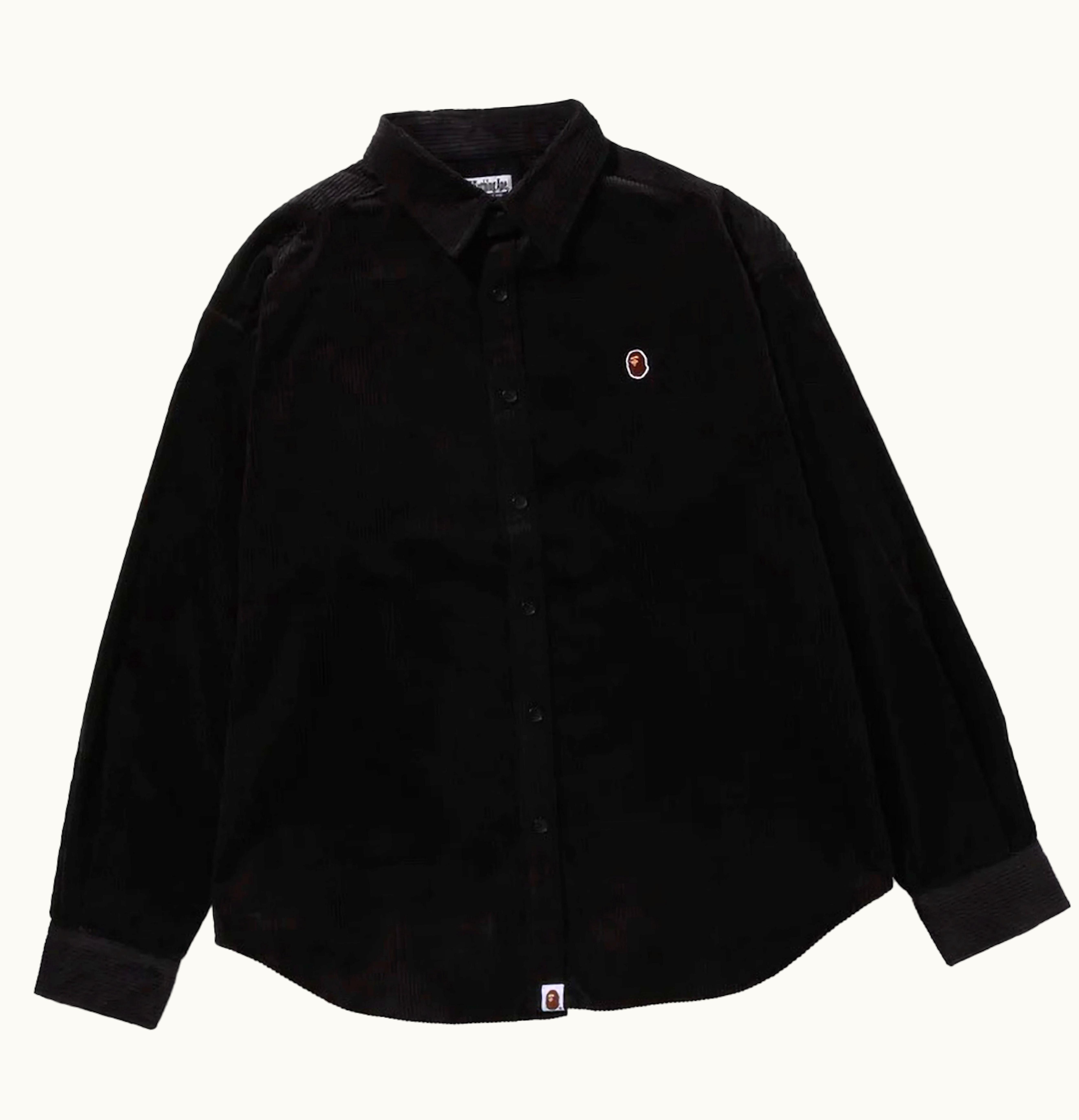BAPE BAPE Ape Head One Point Corduroy Shirt Black