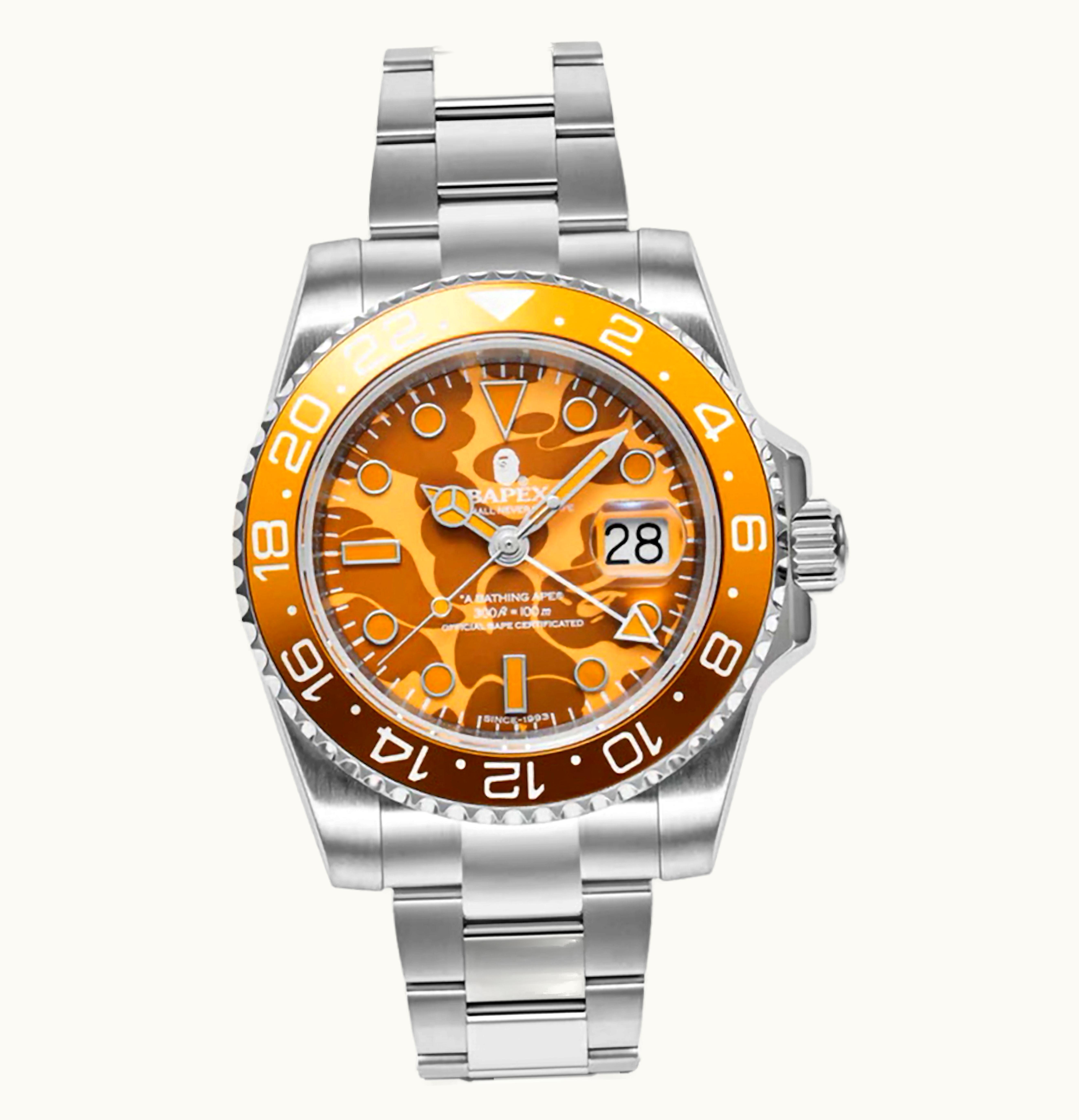 BAPE BAPE Type 2 Bapex Color Camo Watch Orange