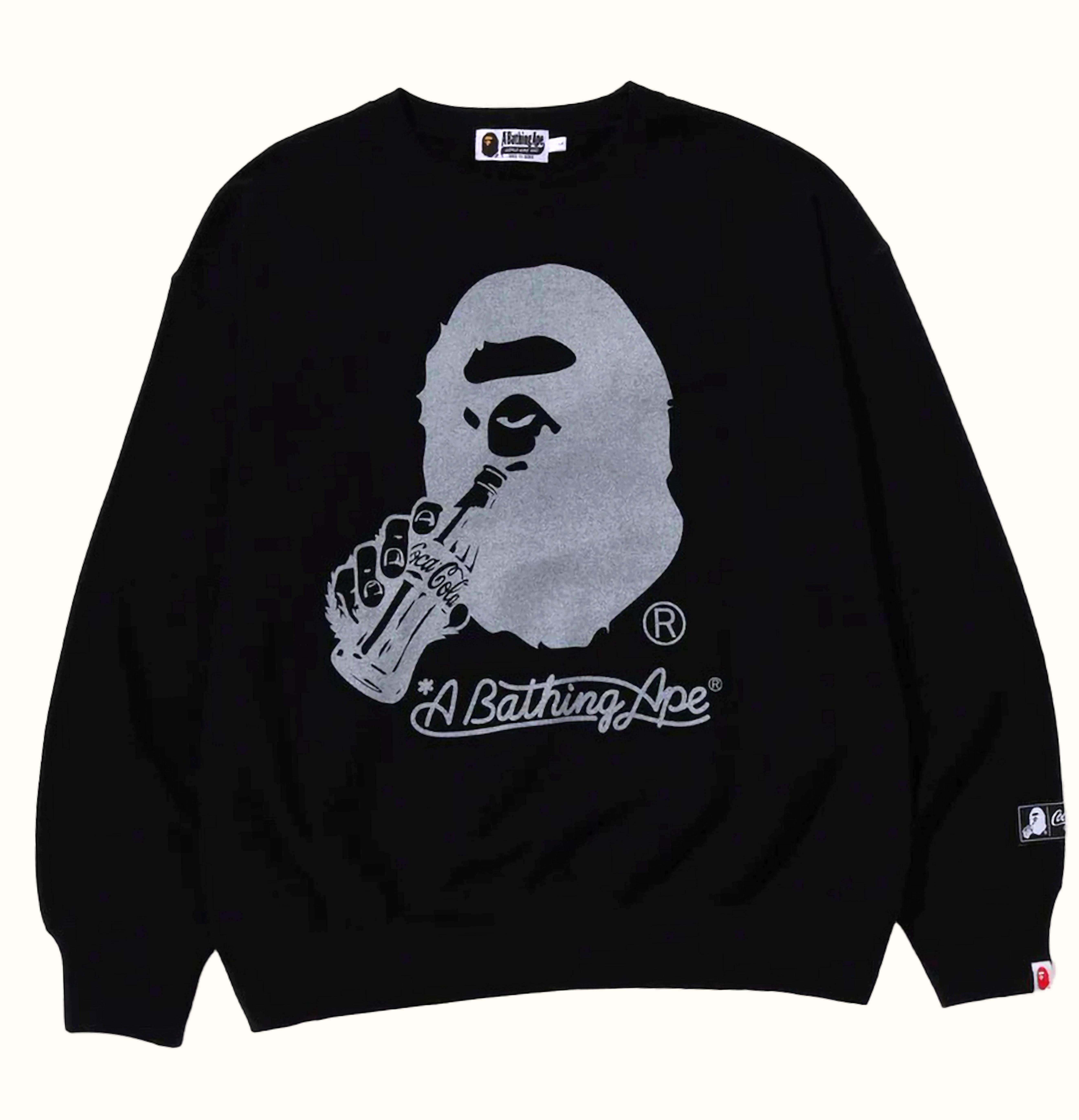 BAPE BAPE X Coca Cola Ape Head Crewneck Black