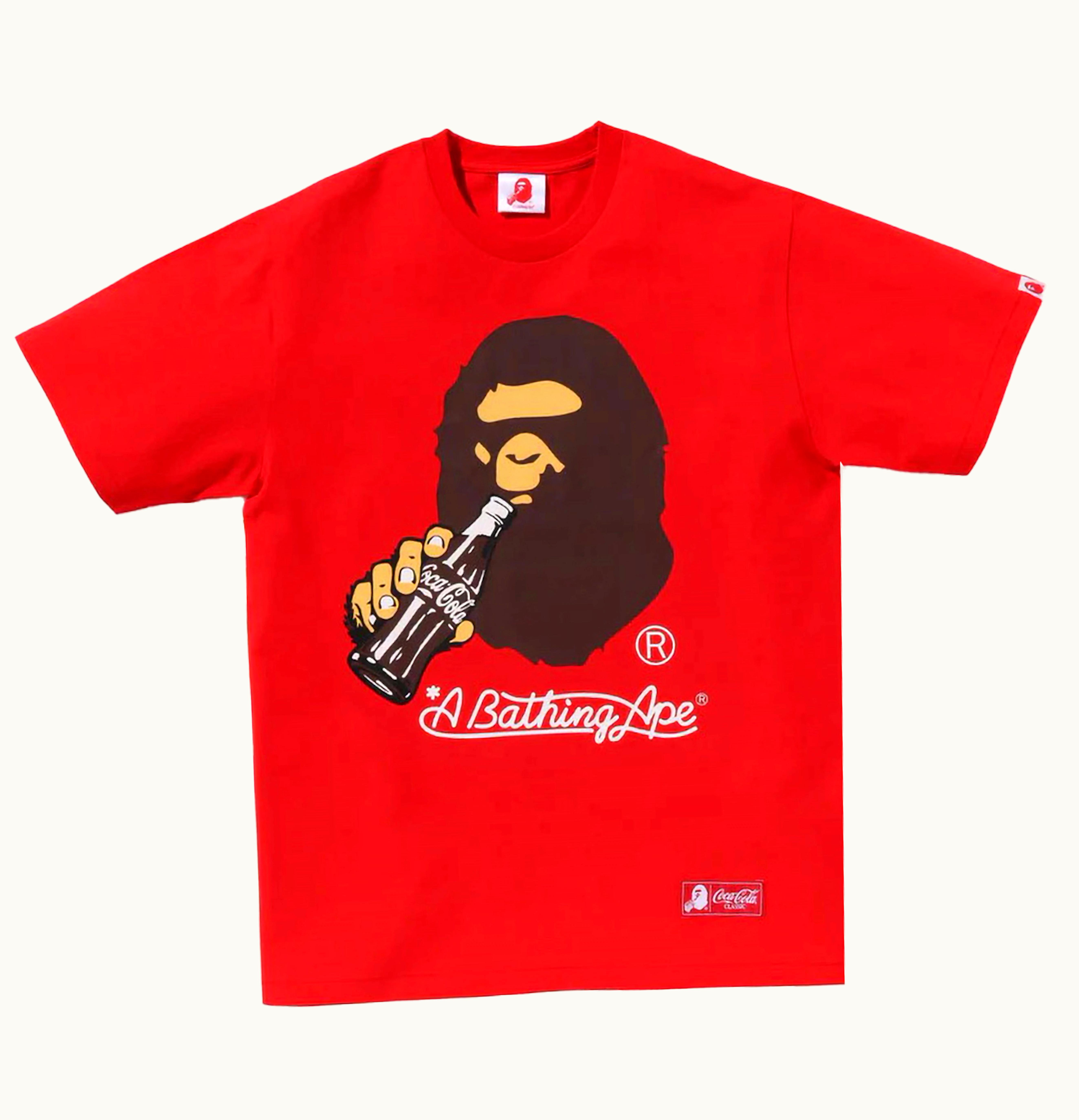BAPE BAPE X Coca Cola Ape Head Tee Red