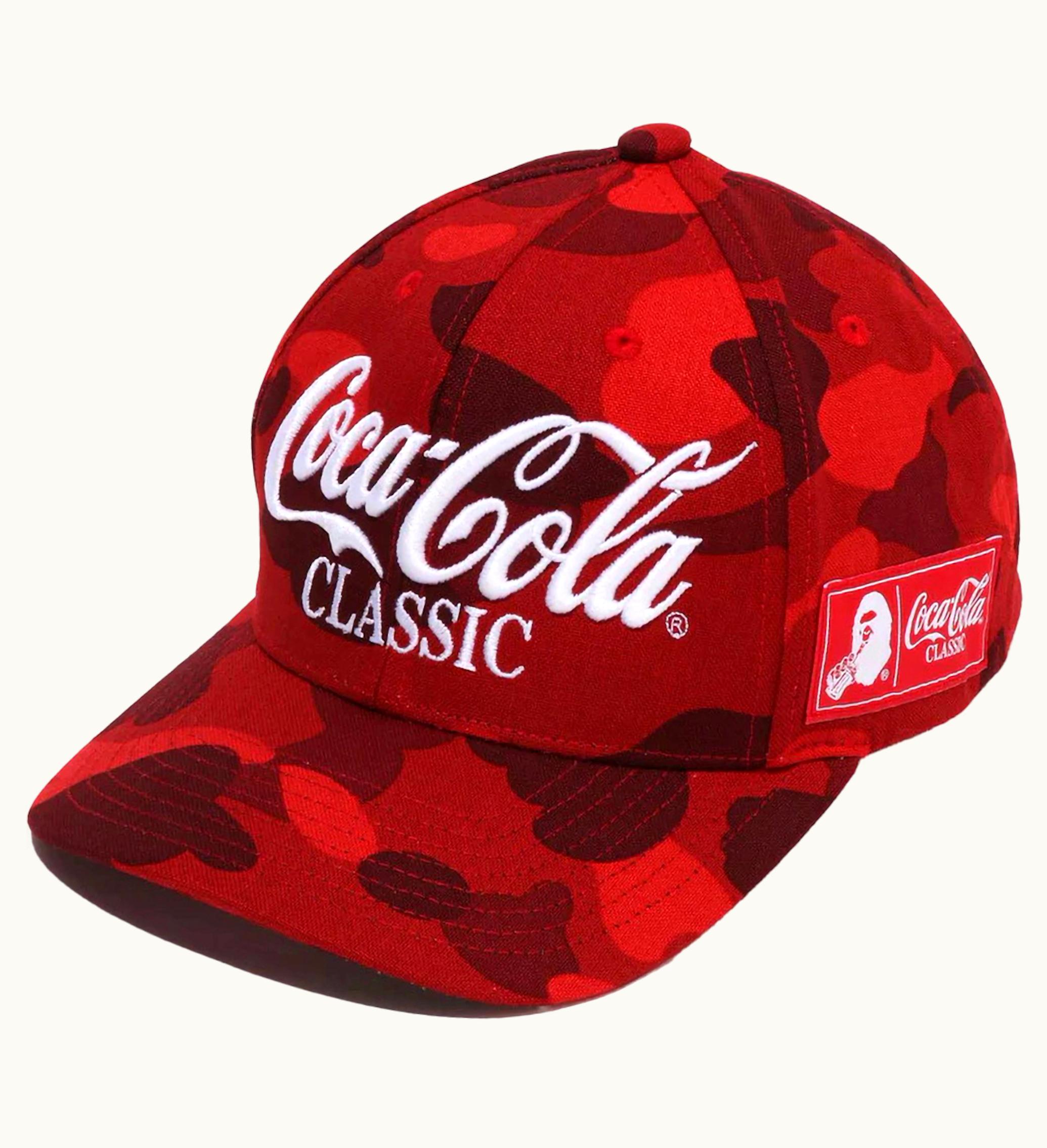 BAPE BAPE X Coca Cola Color Camo Snap Back Cap Red